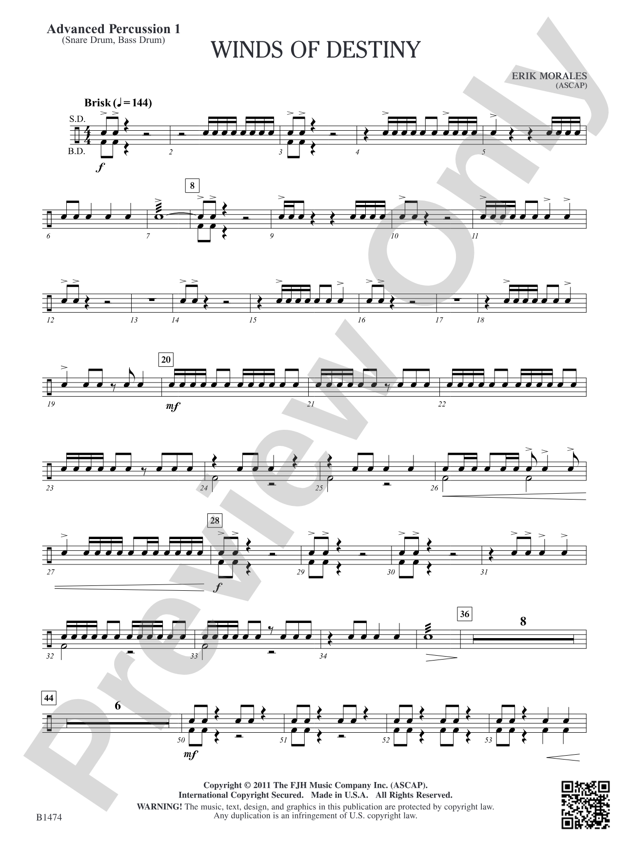 Winds of Destiny: Advanced Percussion 1