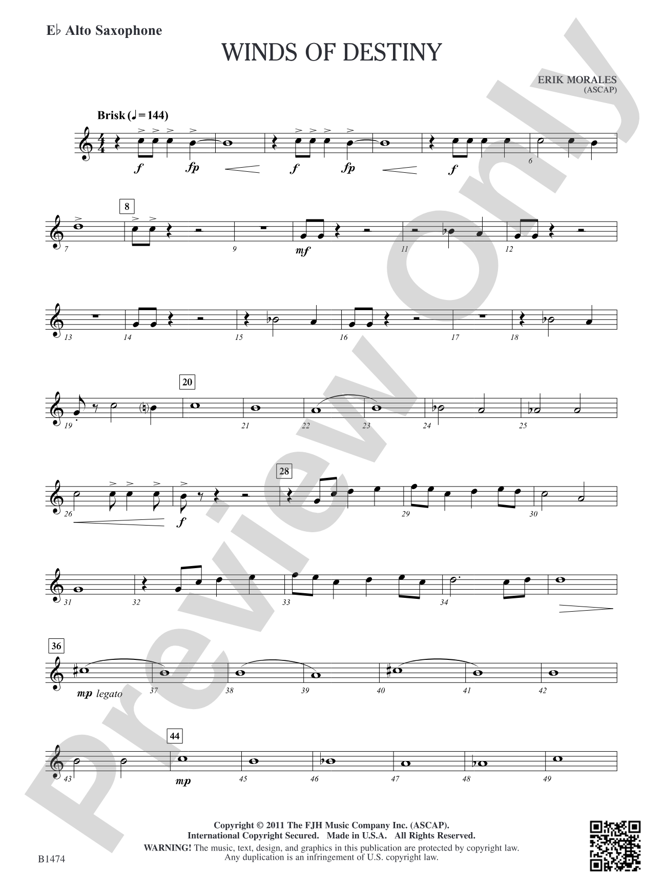 Winds of Destiny: E-flat Alto Saxophone