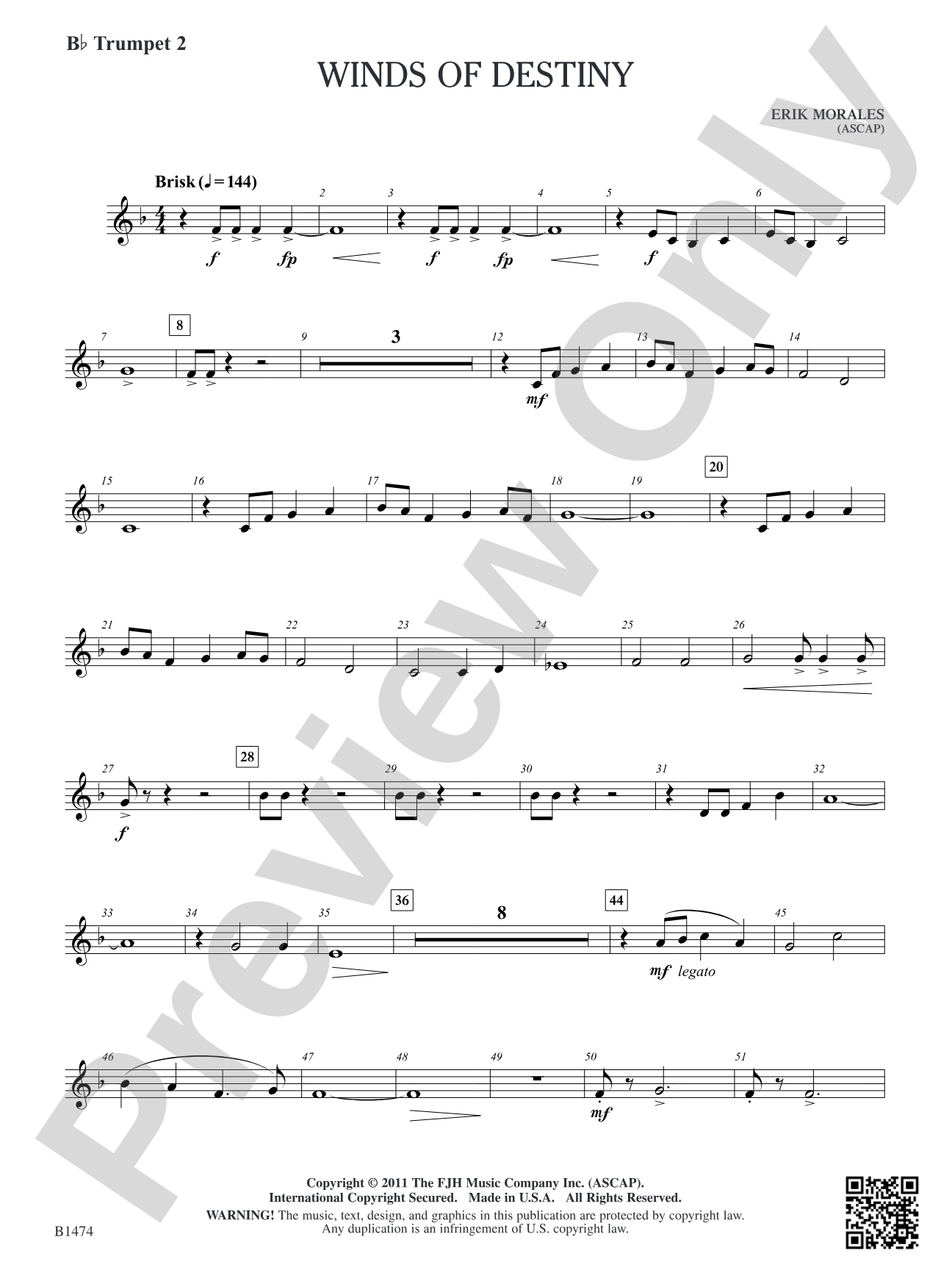 Winds of Destiny: B-flat Trumpet 2