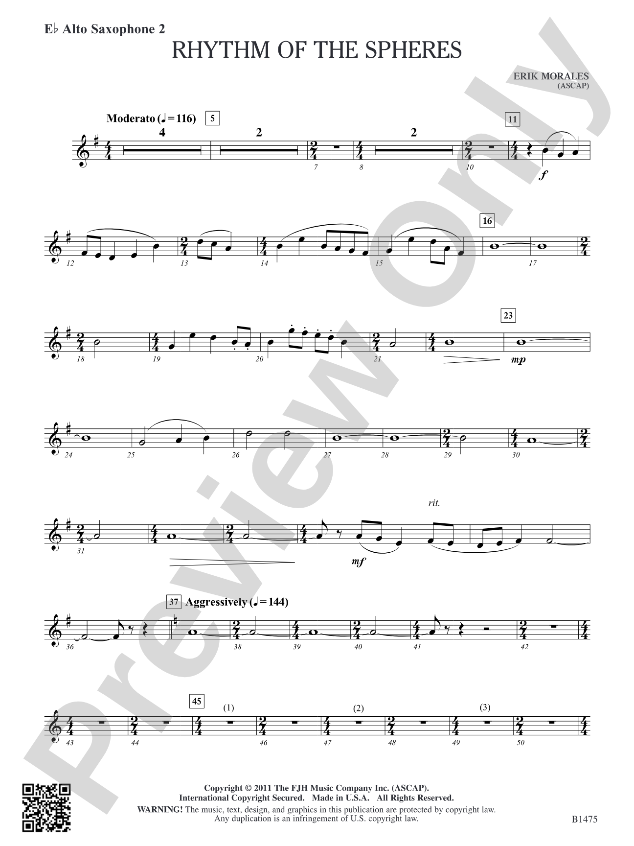 Rhythm of the Spheres: E-flat Alto Saxophone 2