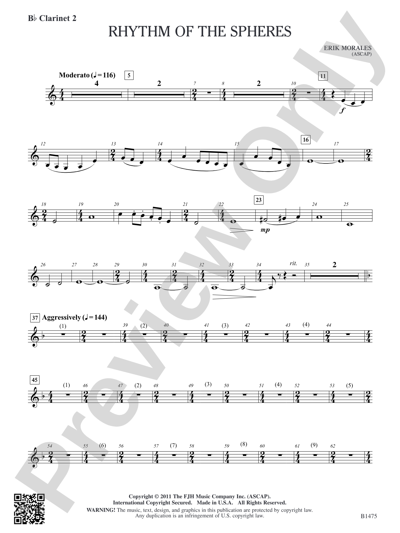 Rhythm of the Spheres: B-flat Clarinet 2