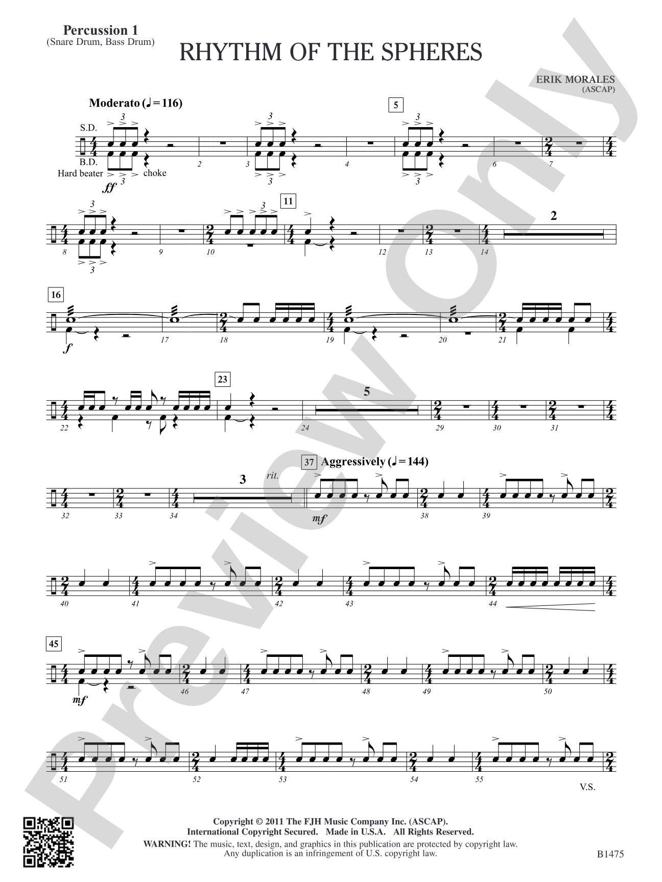 Rhythm of the Spheres: Percussion 1