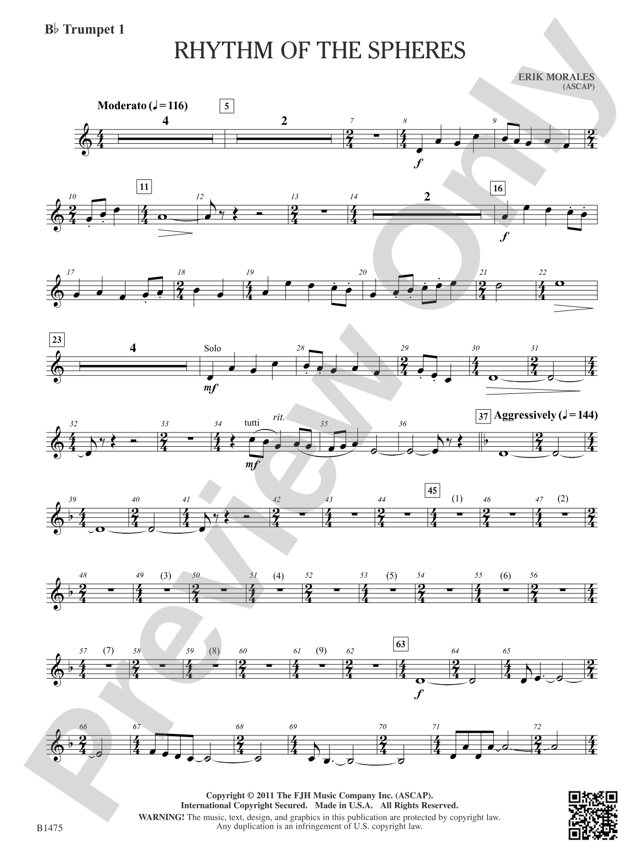 Rhythm of the Spheres: B-flat Trumpet 1