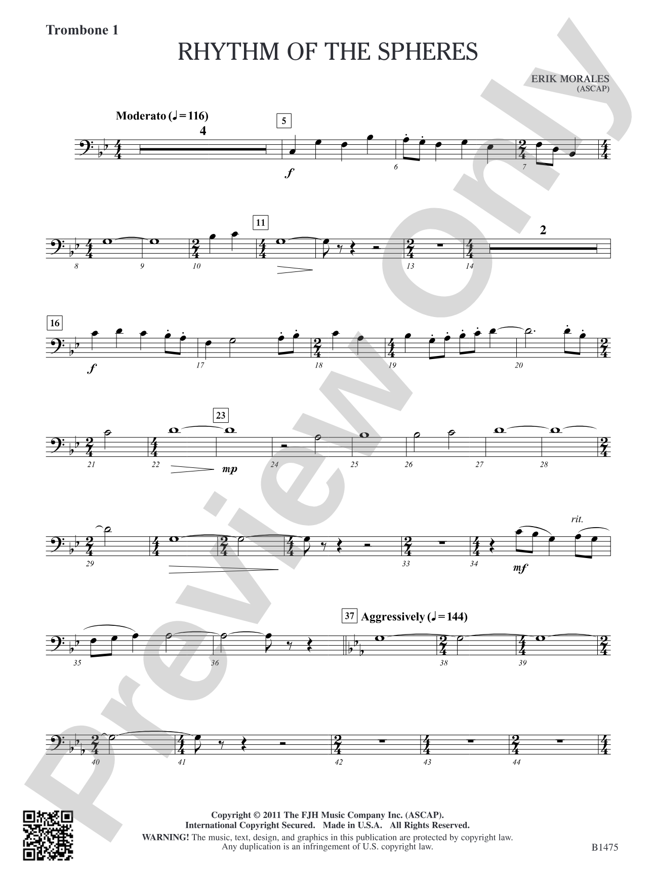 Rhythm of the Spheres: Trombone 1