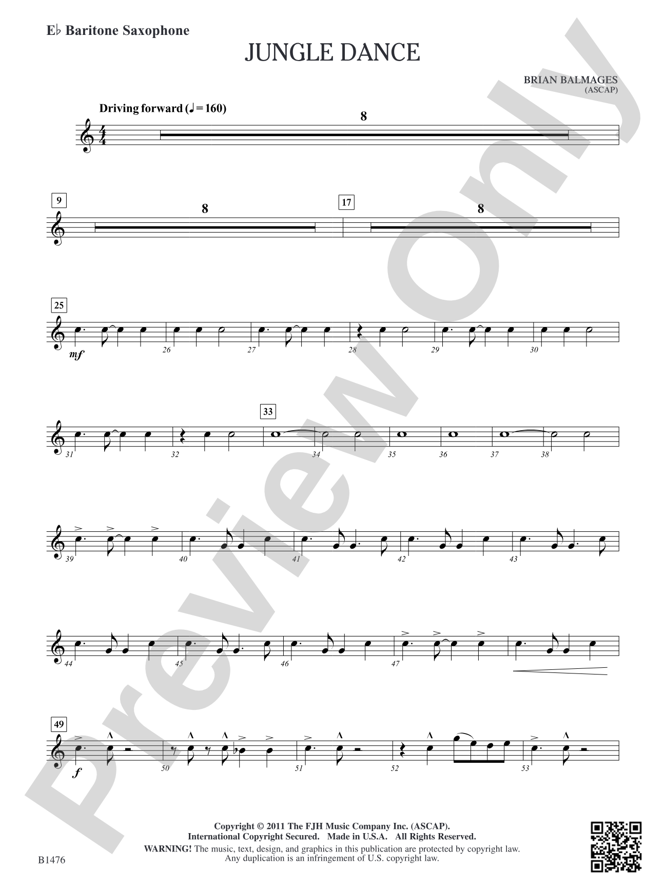 Jungle Dance: E-flat Baritone Saxophone