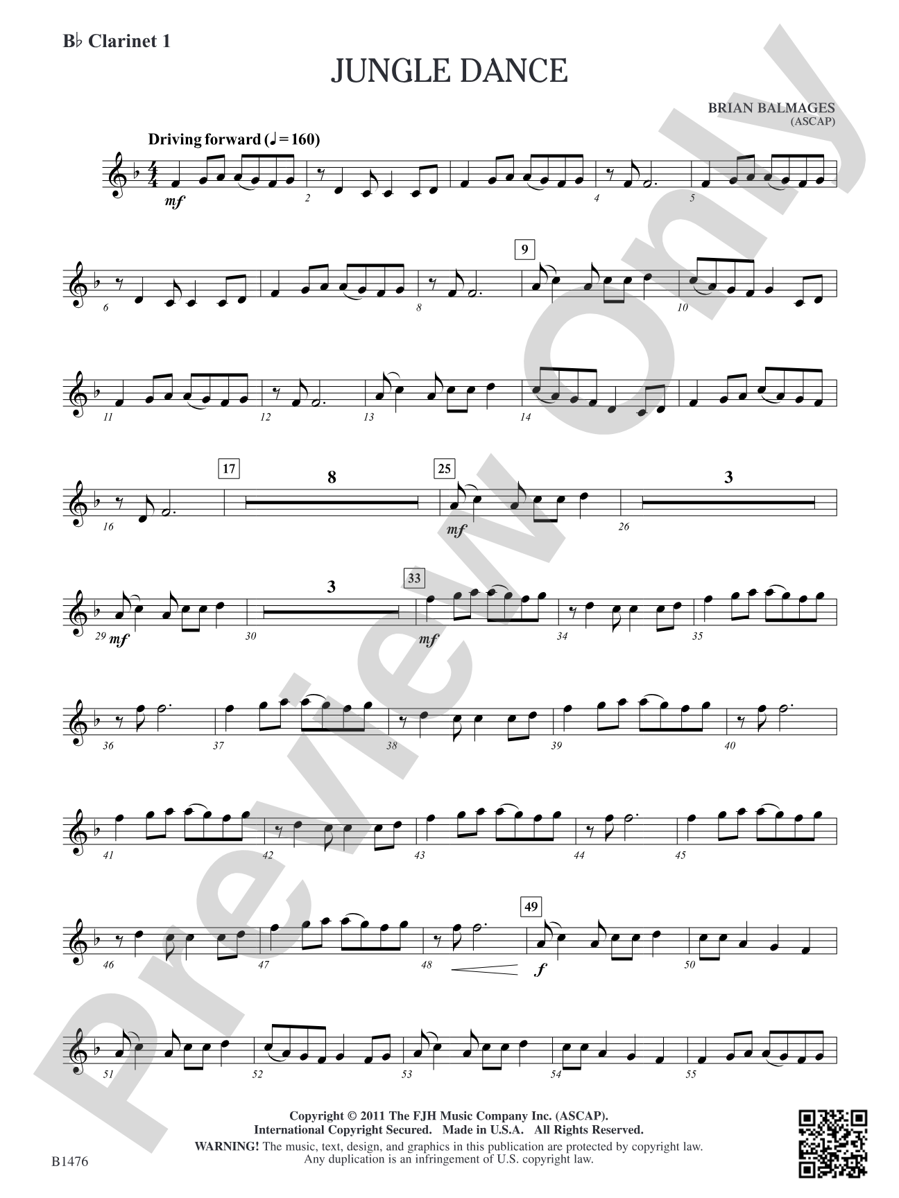 Jungle Dance: B-flat Clarinet 1