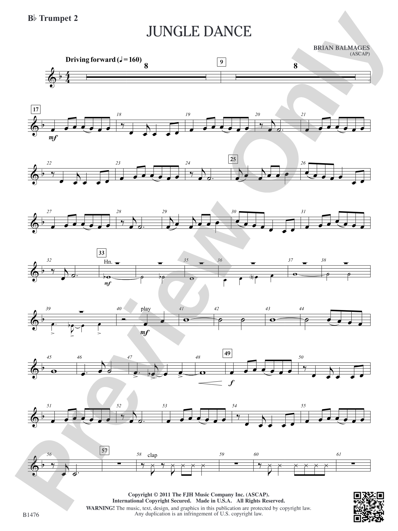 Jungle Dance: B-flat Trumpet 2