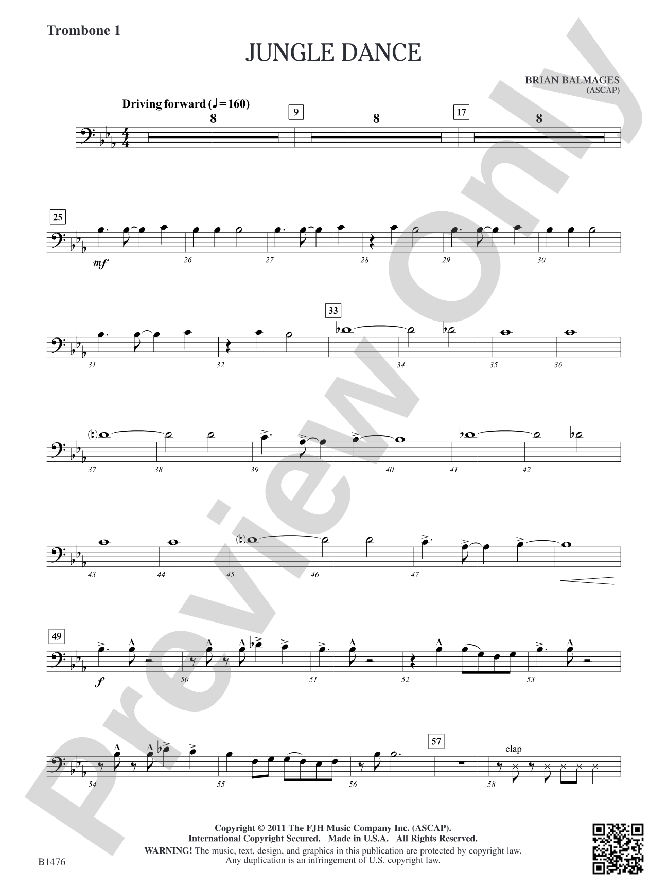 Jungle Dance: Trombone 1