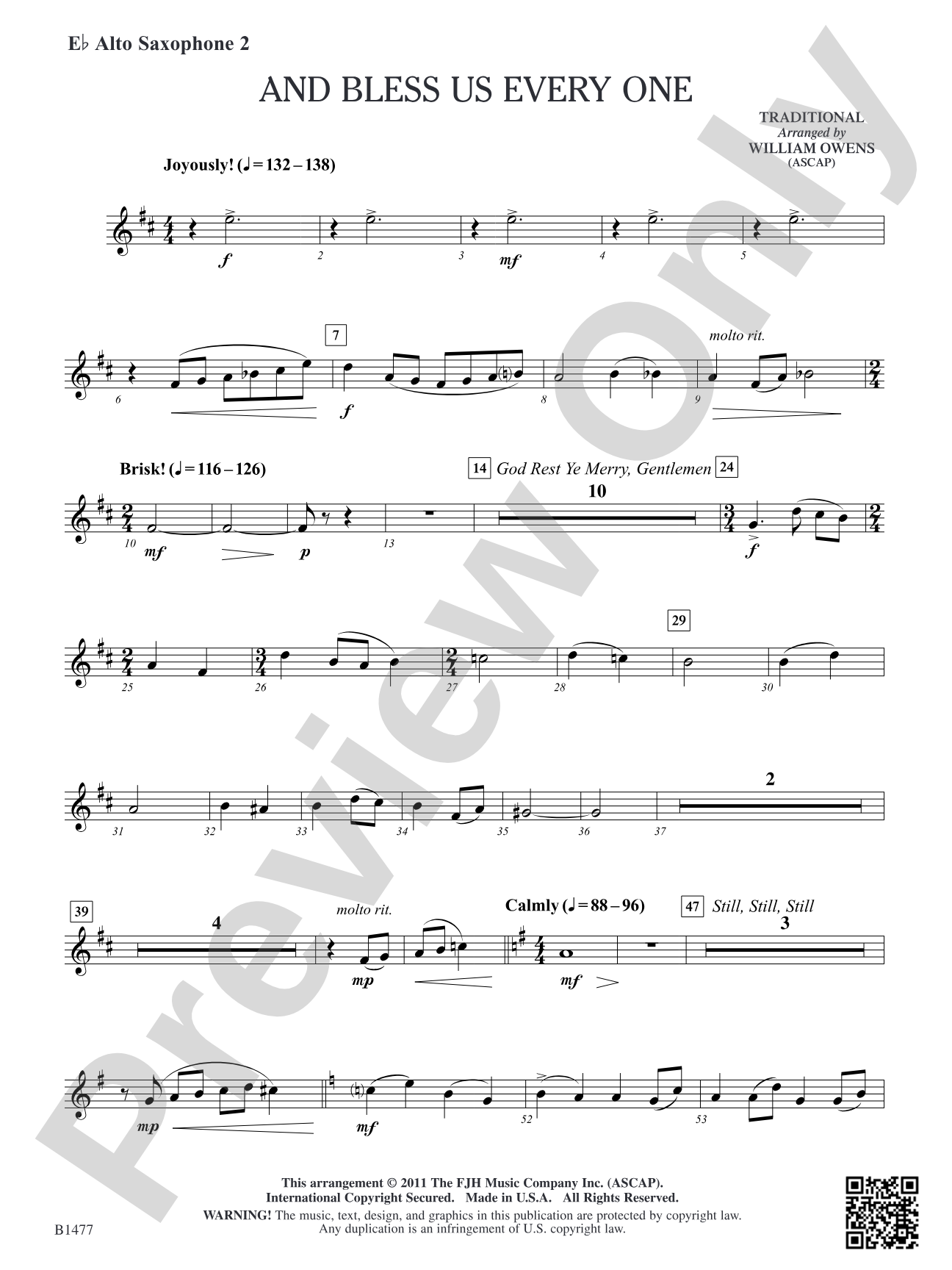 And Bless Us Every One: E-flat Alto Saxophone 2