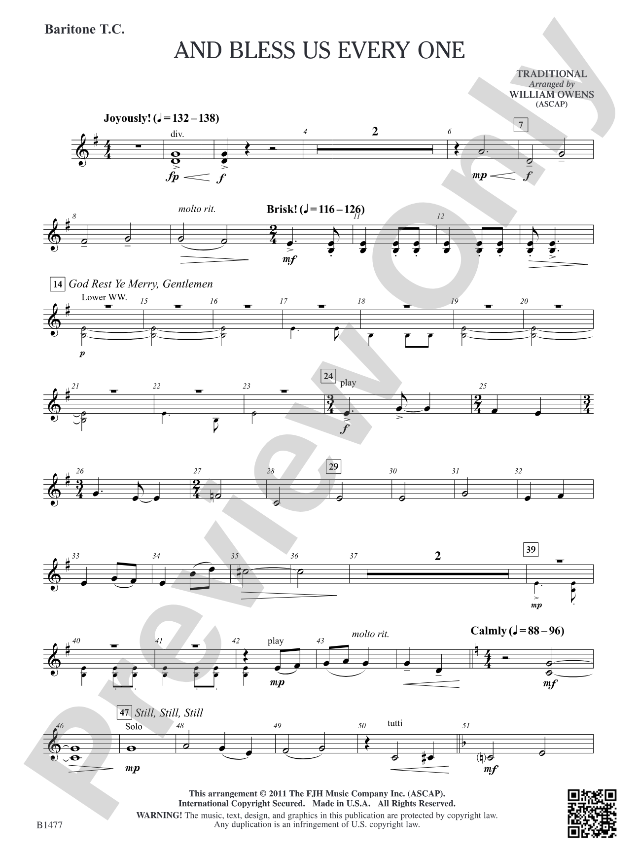 And Bless Us Every One: Baritone T.C.