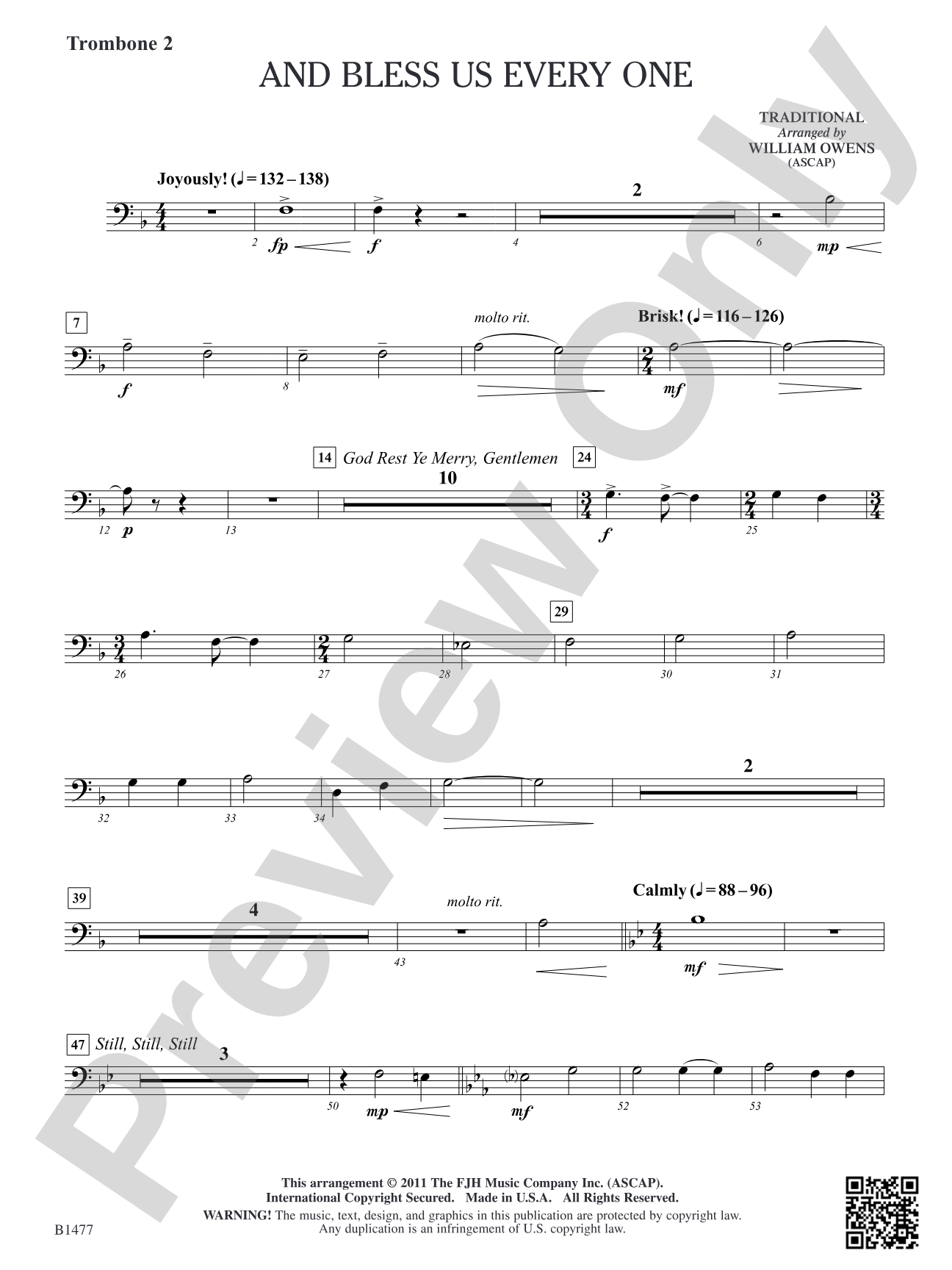 And Bless Us Every One: Trombone 2
