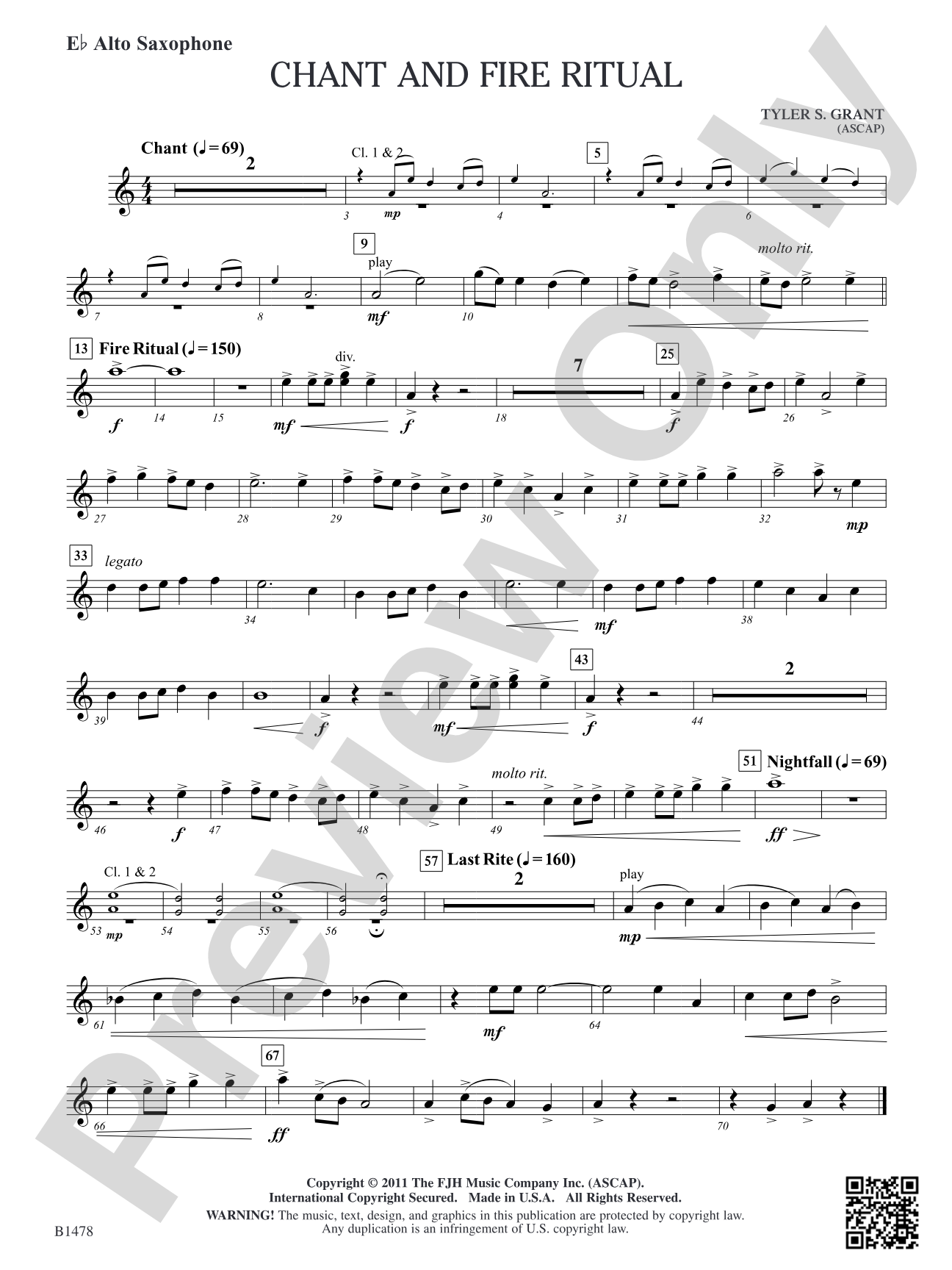 Chant and Fire Ritual: E-flat Alto Saxophone