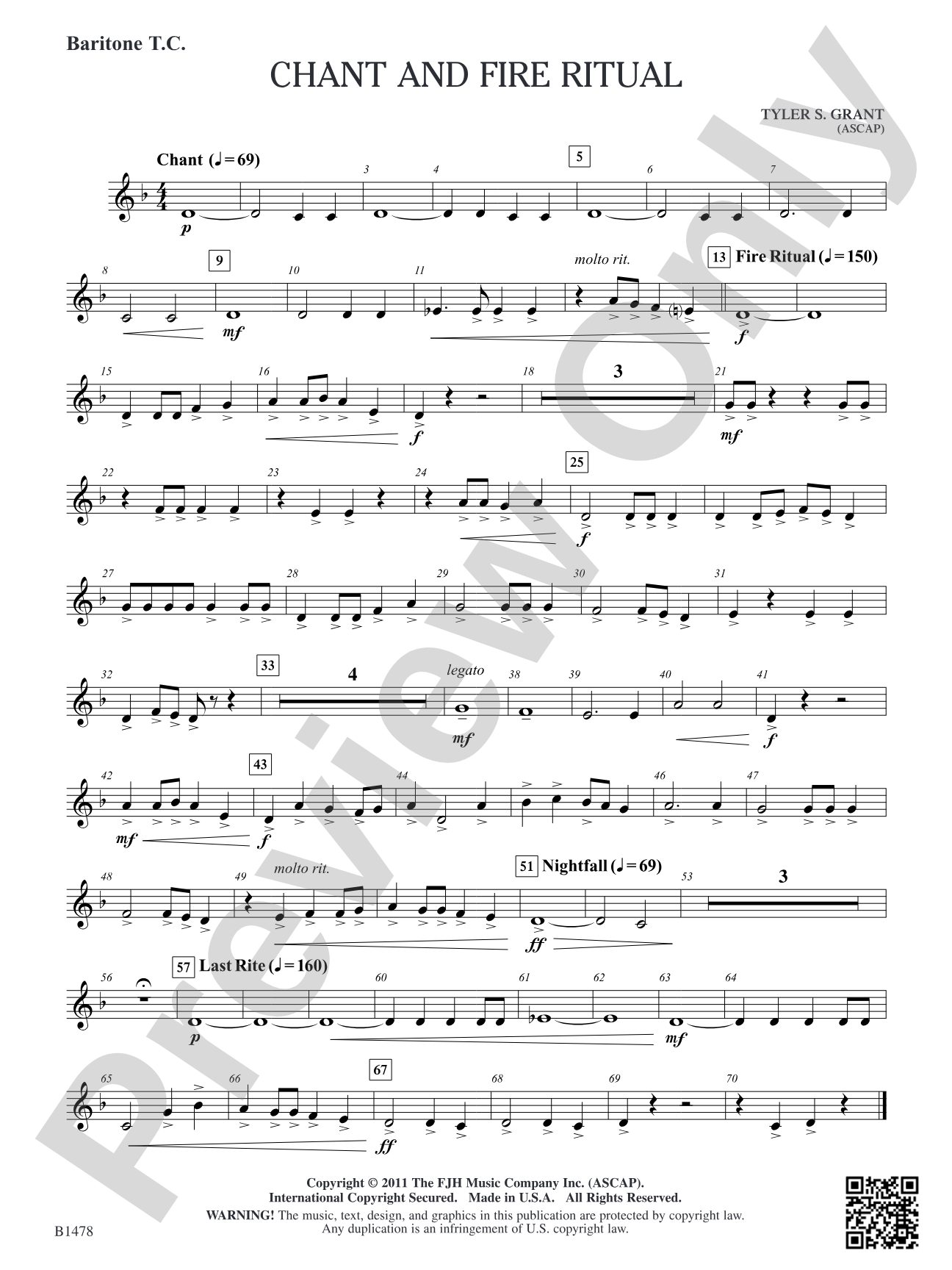 Chant and Fire Ritual: Baritone T.C.