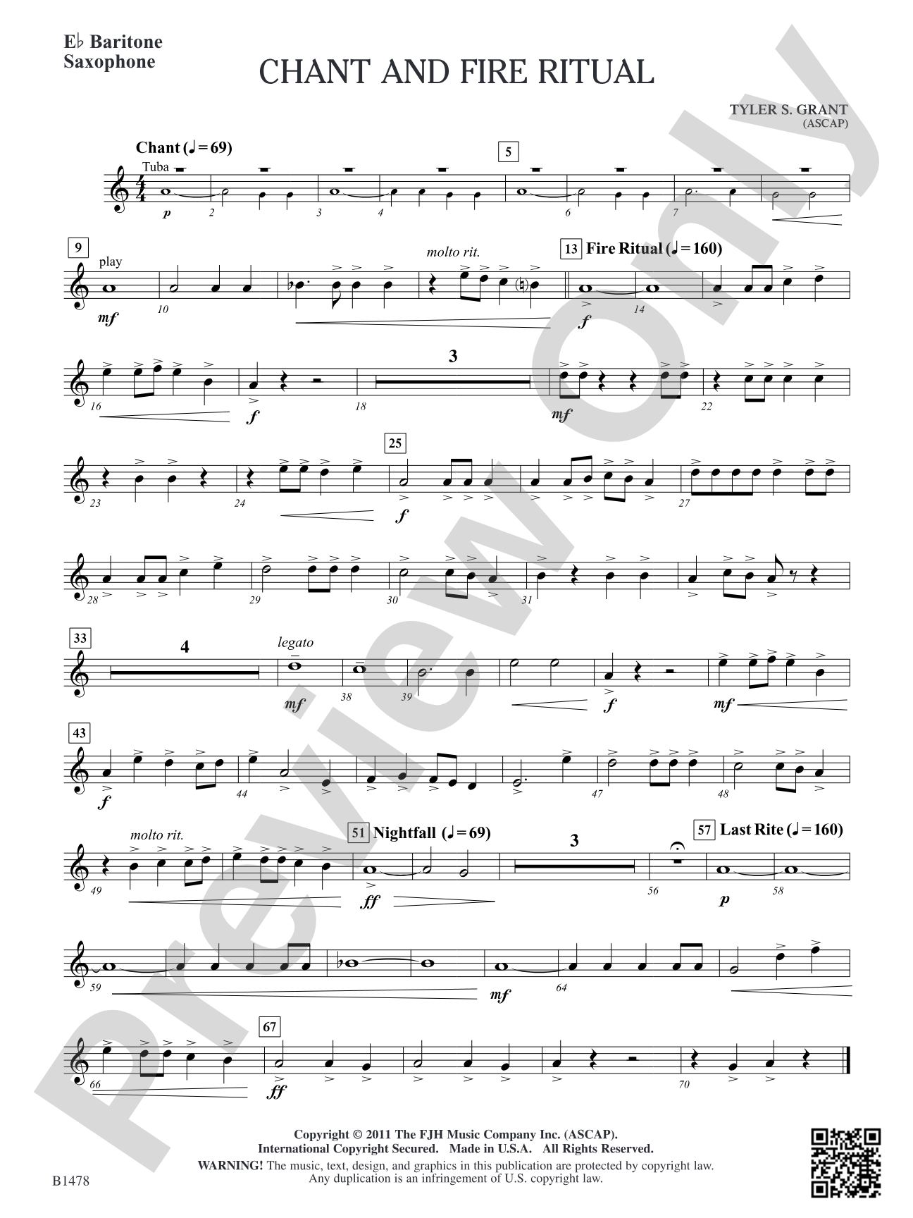 Chant and Fire Ritual: E-flat Baritone Saxophone