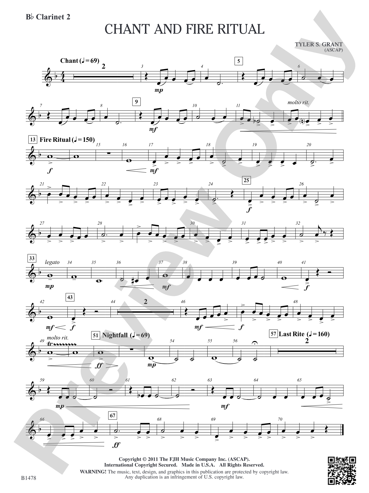 Chant and Fire Ritual: B-flat Clarinet 2