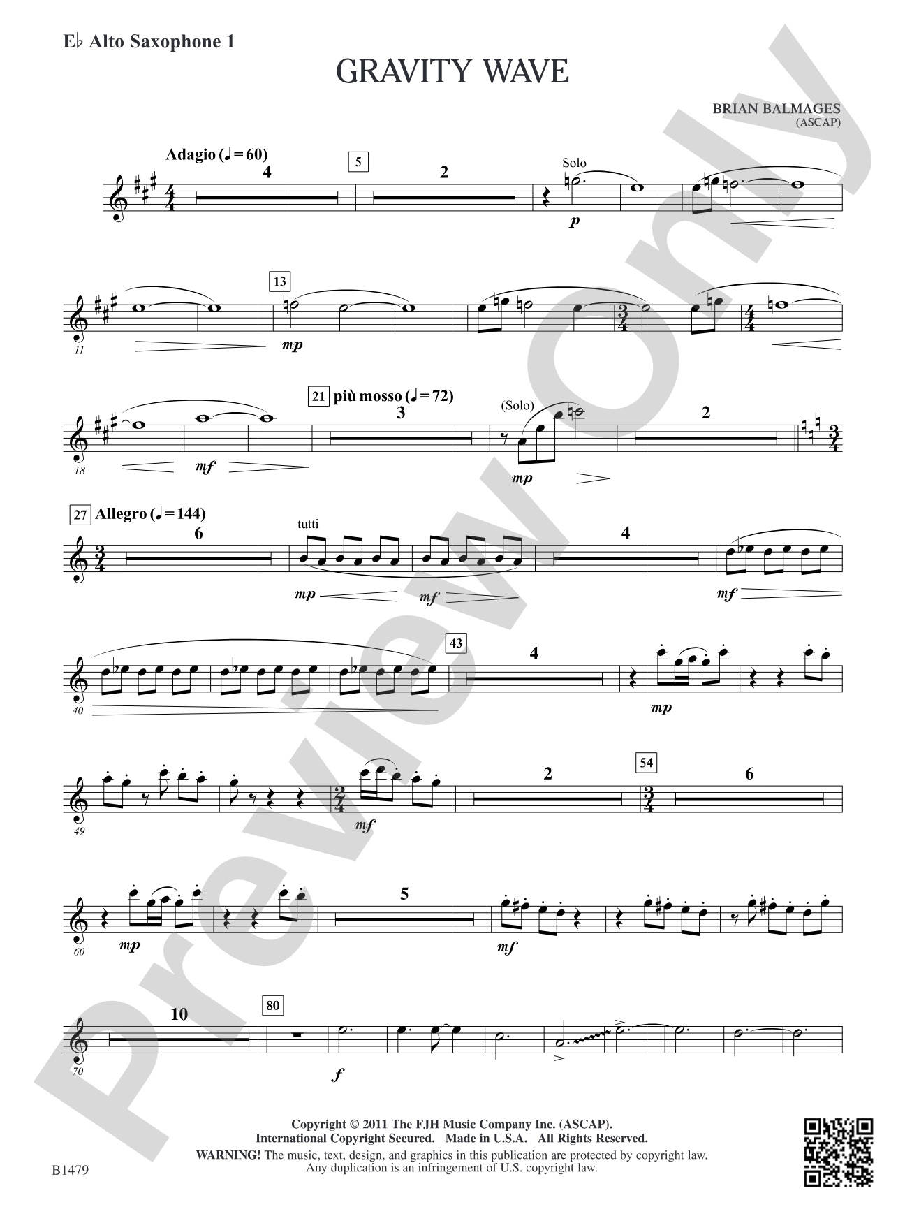 Gravity Wave: E-flat Alto Saxophone 1