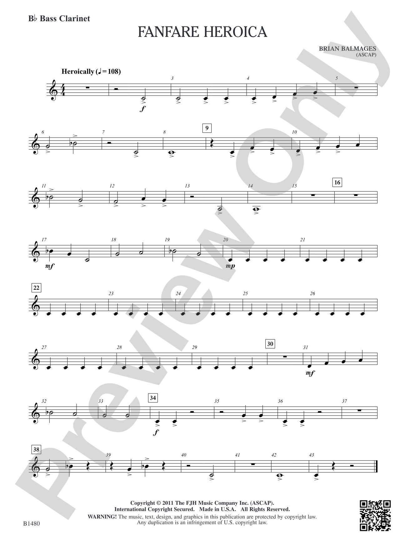 Fanfare Heroica: B-flat Bass Clarinet