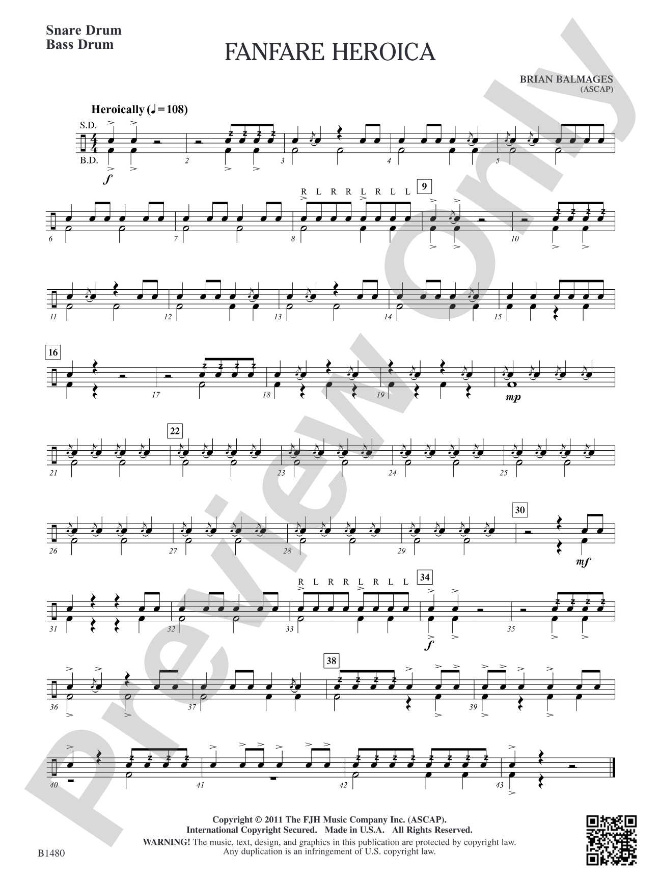 Fanfare Heroica: Snare Drum Bass Drum