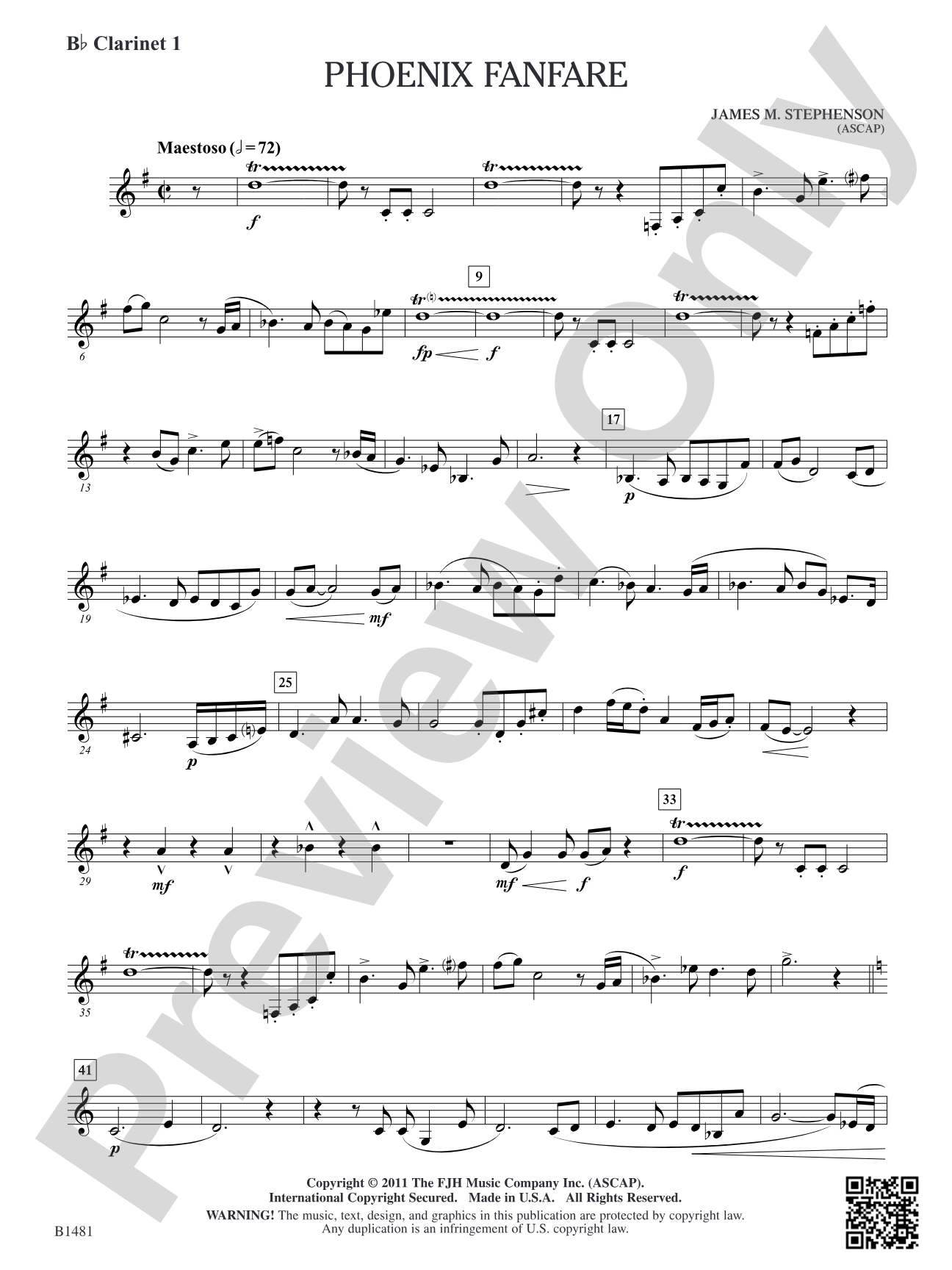 Phoenix Fanfare: B-flat Clarinet 1