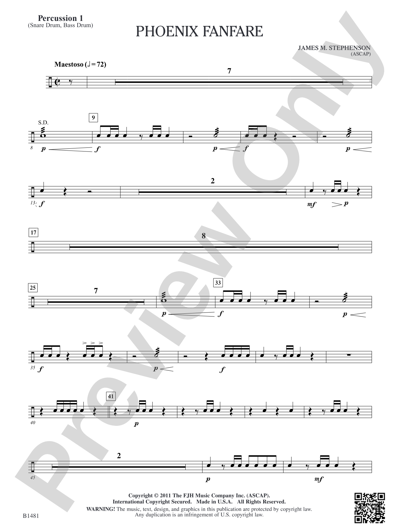 Phoenix Fanfare: Percussion 1