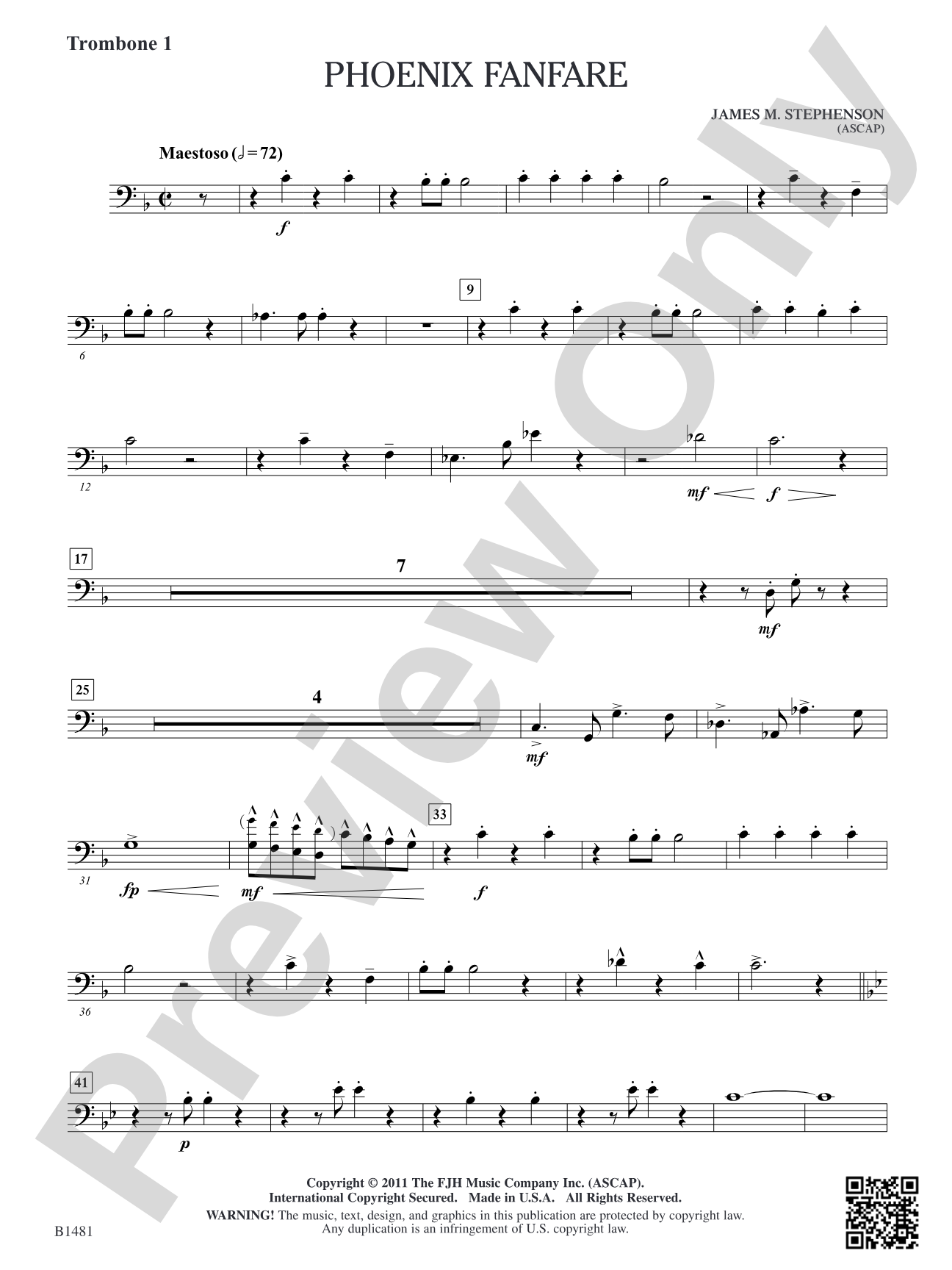Phoenix Fanfare: Trombone 1