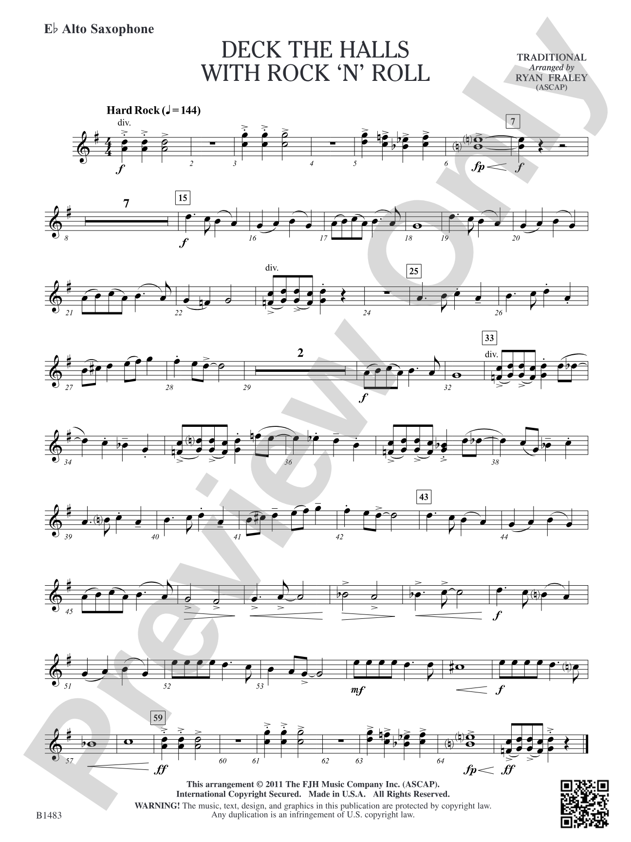 Deck the Halls with Rock 'n' Roll: E-flat Alto Saxophone