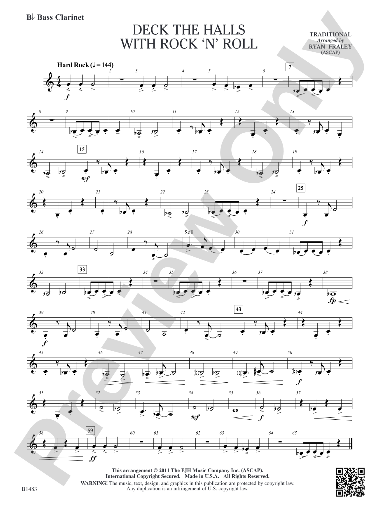 Deck the Halls with Rock 'n' Roll: B-flat Bass Clarinet