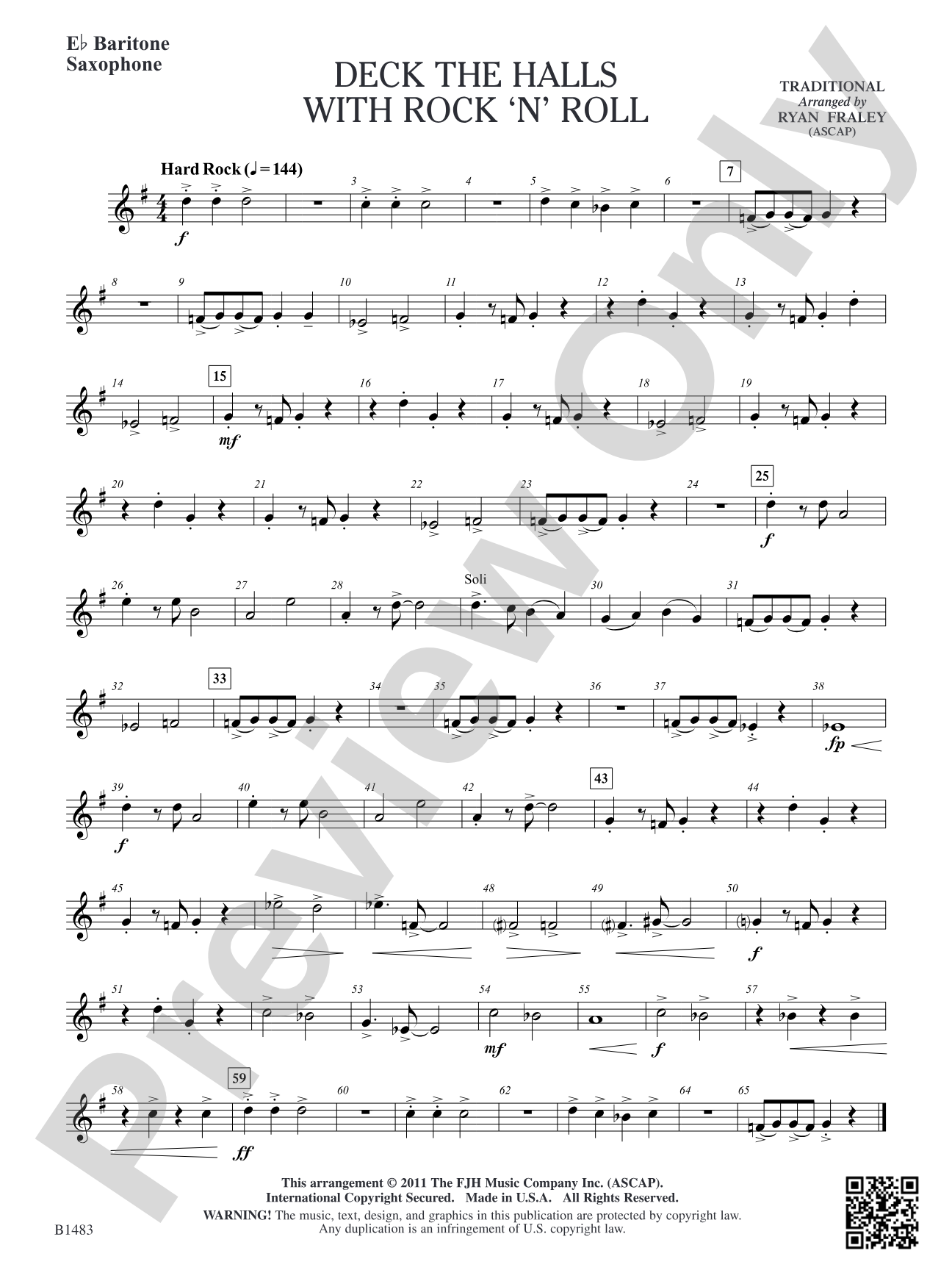 Deck the Halls with Rock 'n' Roll: E-flat Baritone Saxophone