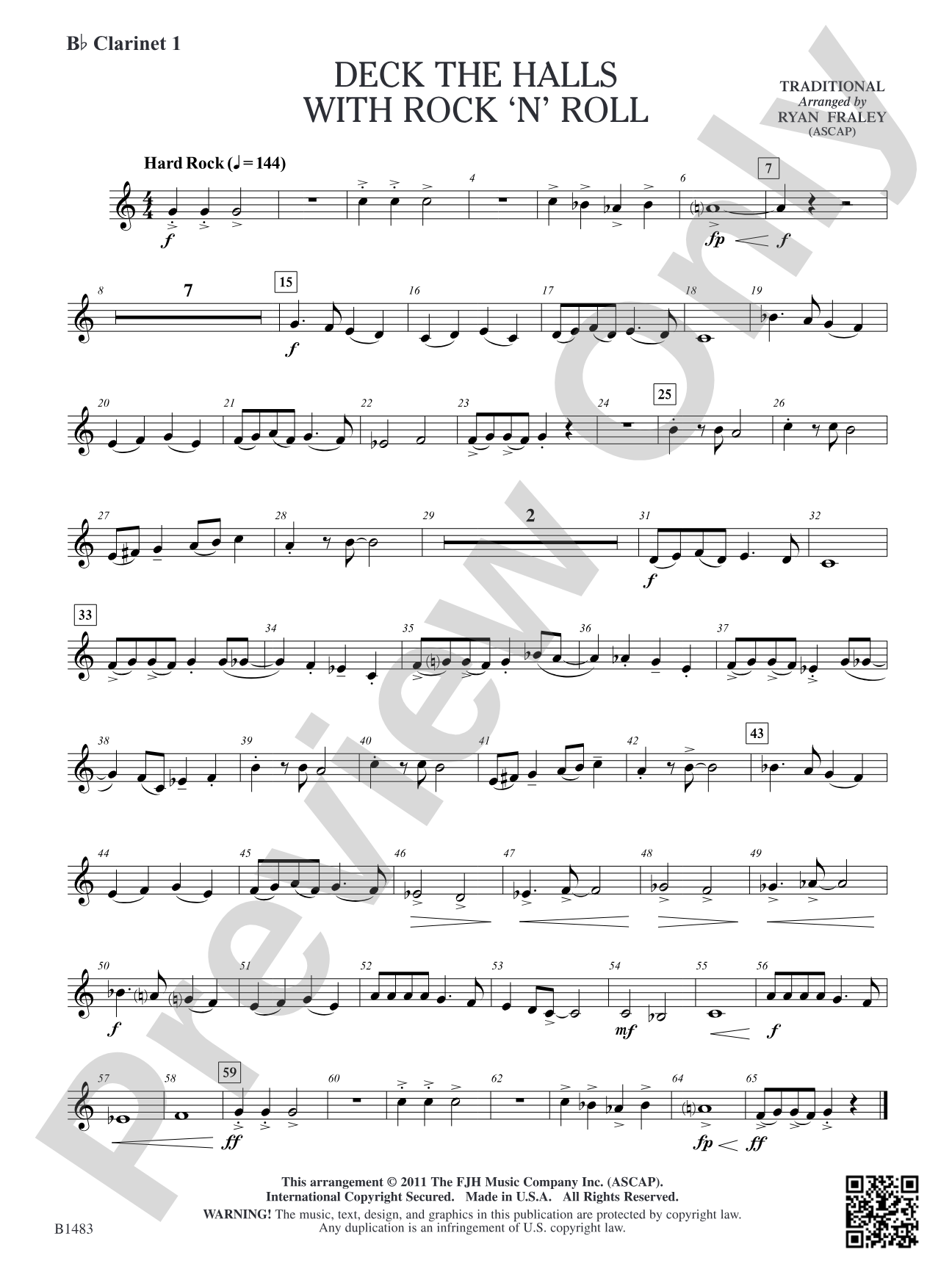 Deck the Halls with Rock 'n' Roll: B-flat Clarinet 1
