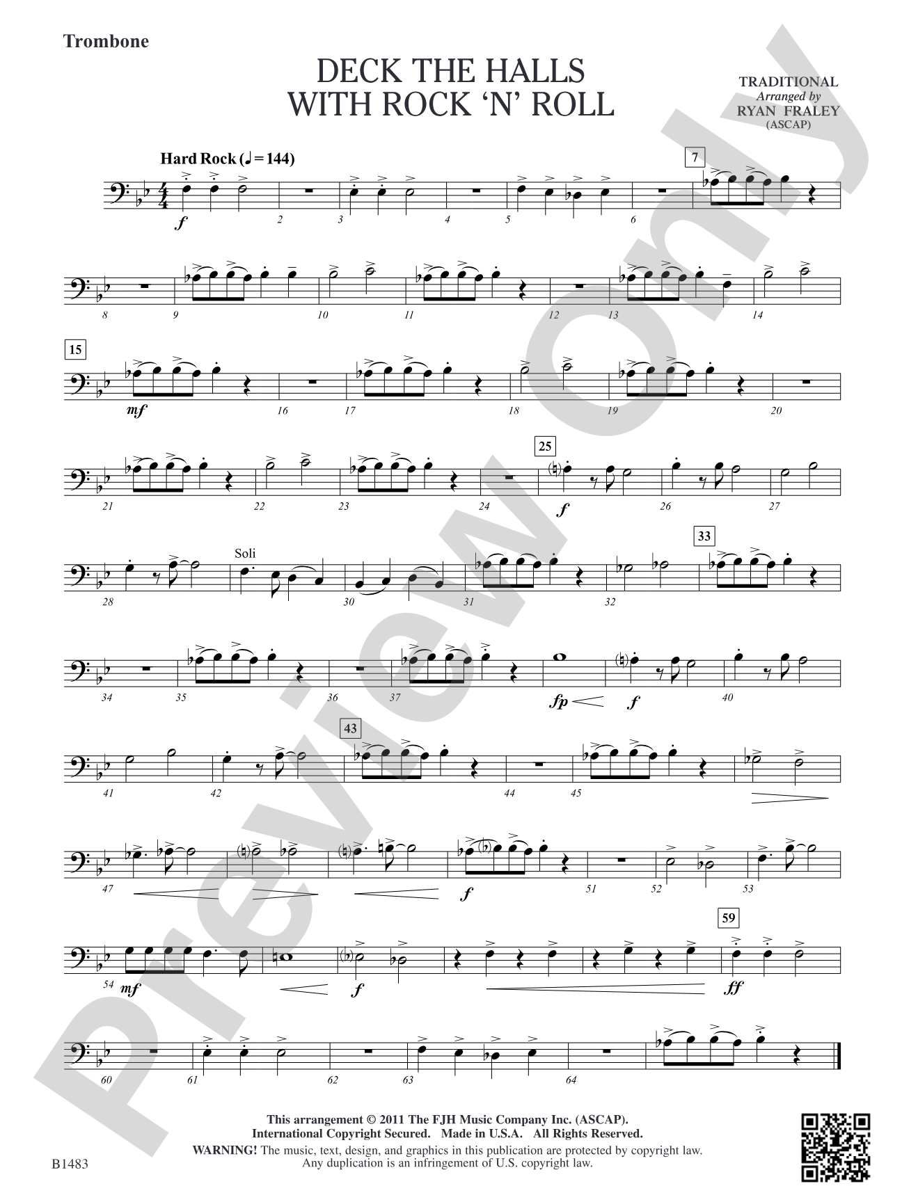 Deck the Halls with Rock 'n' Roll: Trombone