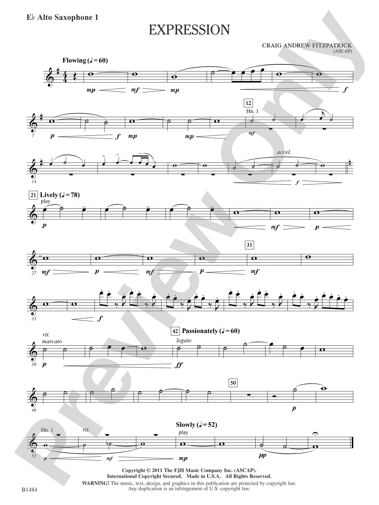 Expression: E-flat Alto Saxophone 1