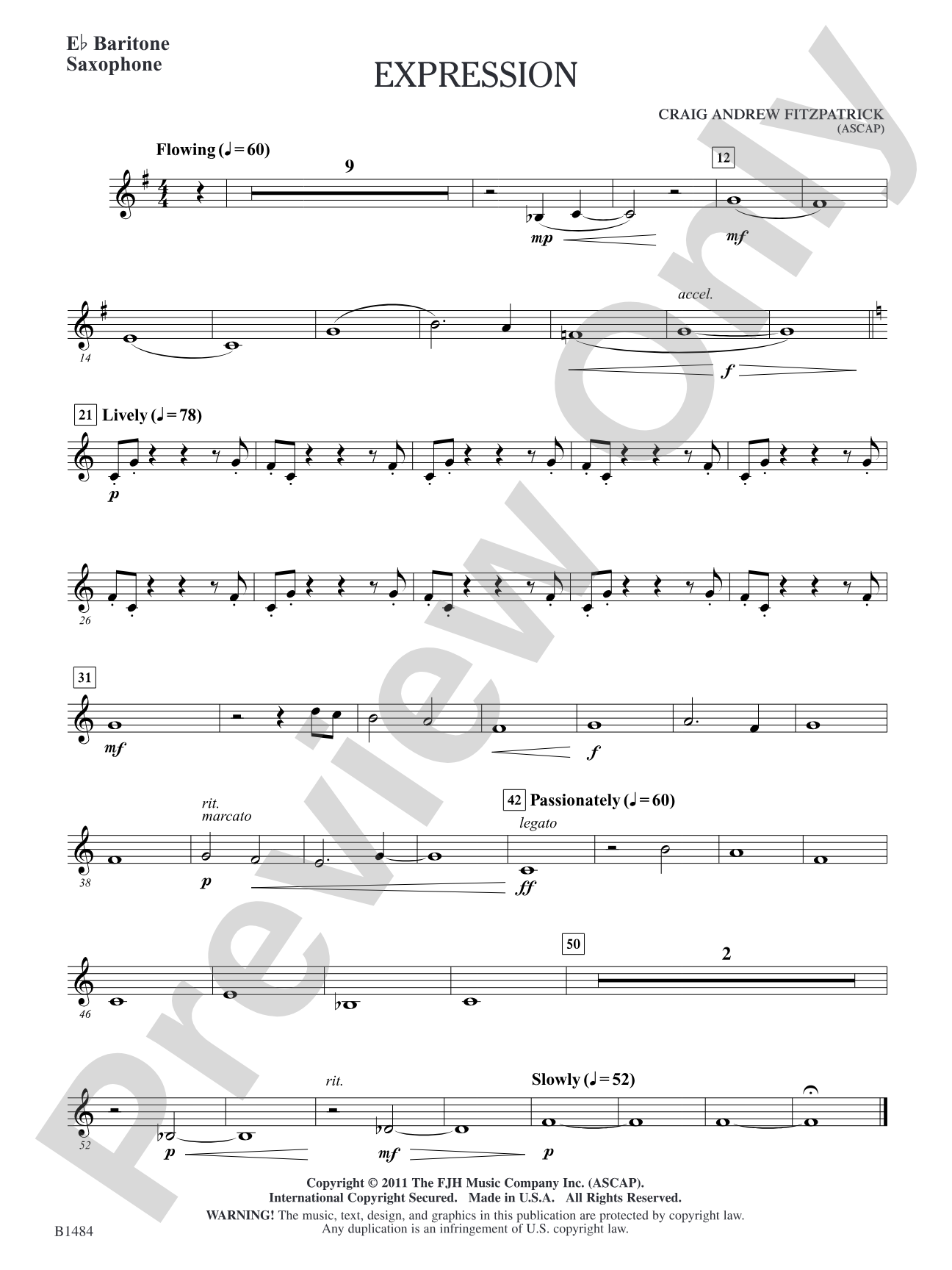 Expression: E-flat Baritone Saxophone