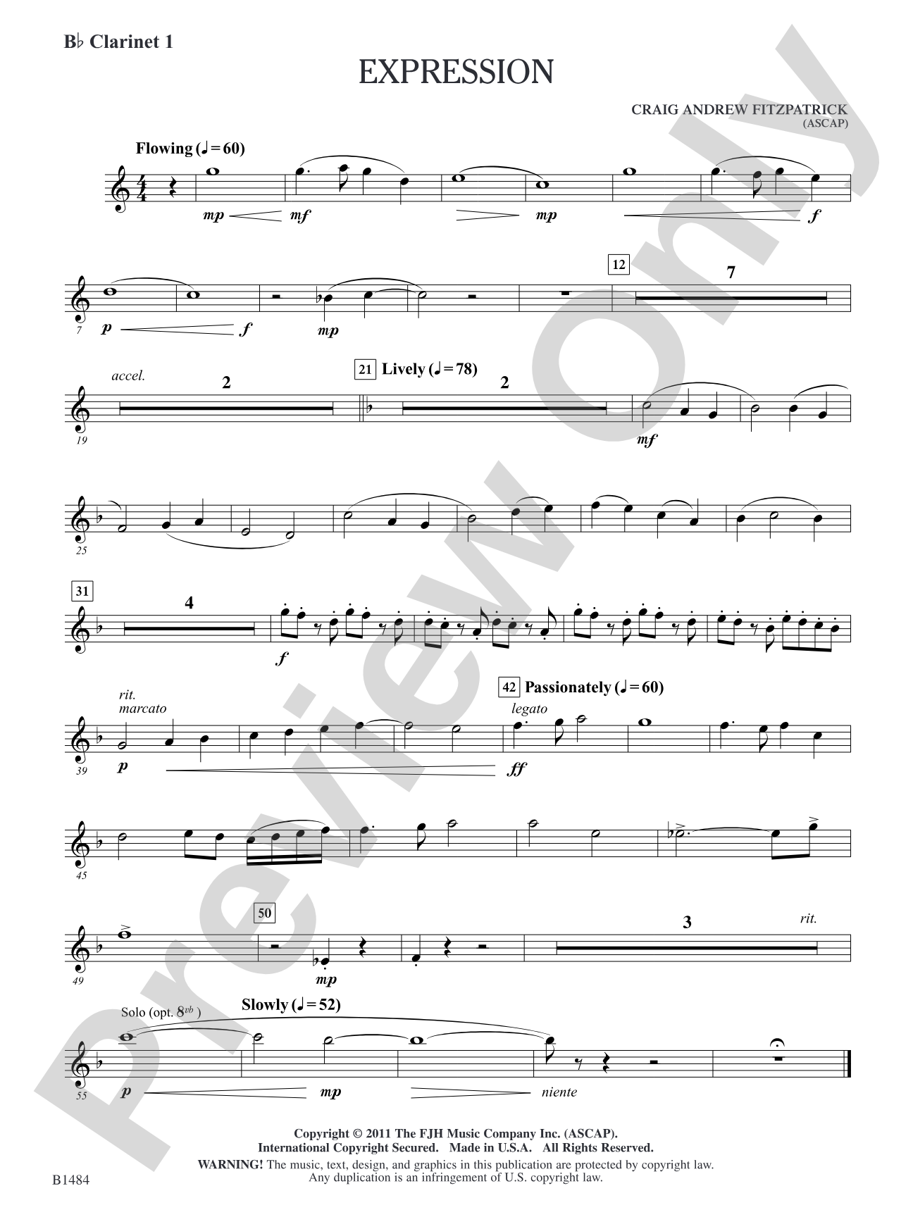 Expression: B-flat Clarinet 1