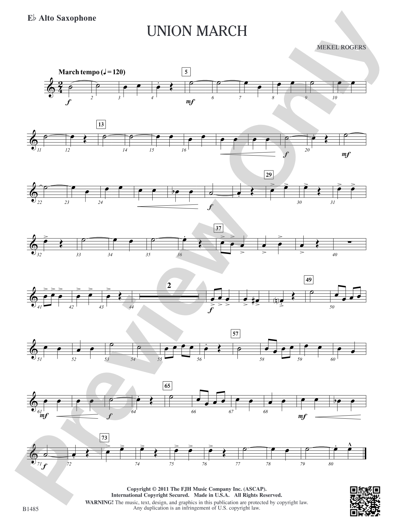 Union March: E-flat Alto Saxophone