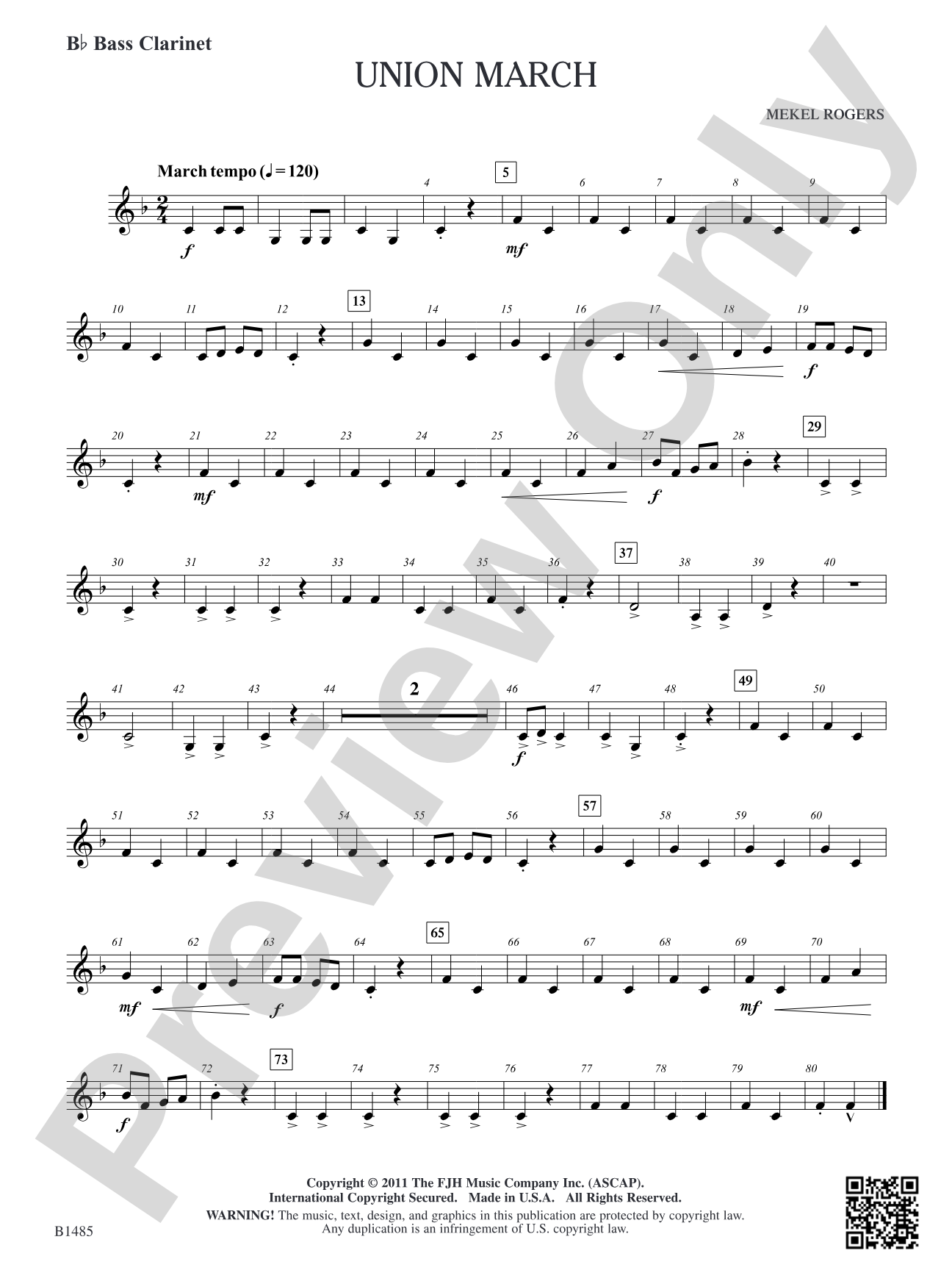 Union March: B-flat Bass Clarinet