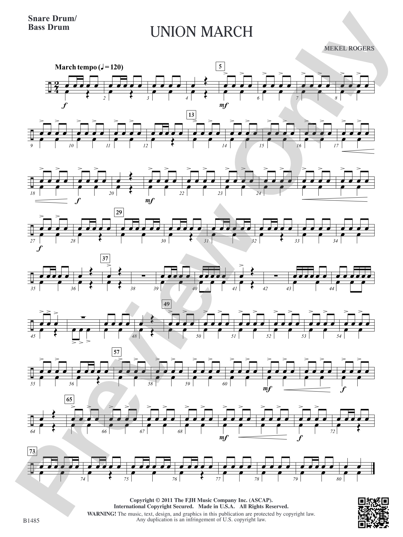 Union March: Snare Drum/Bass Drum