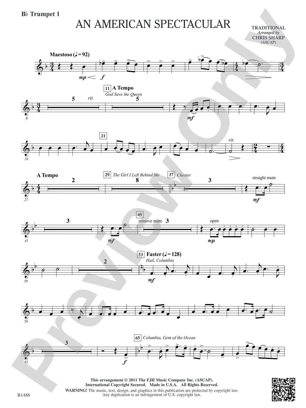 An American Spectacular: B-flat Trumpet 1