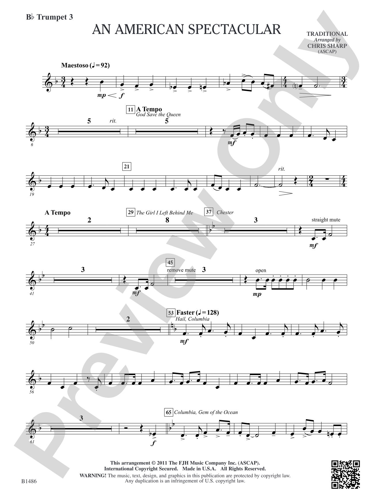 An American Spectacular: B-flat Trumpet 3