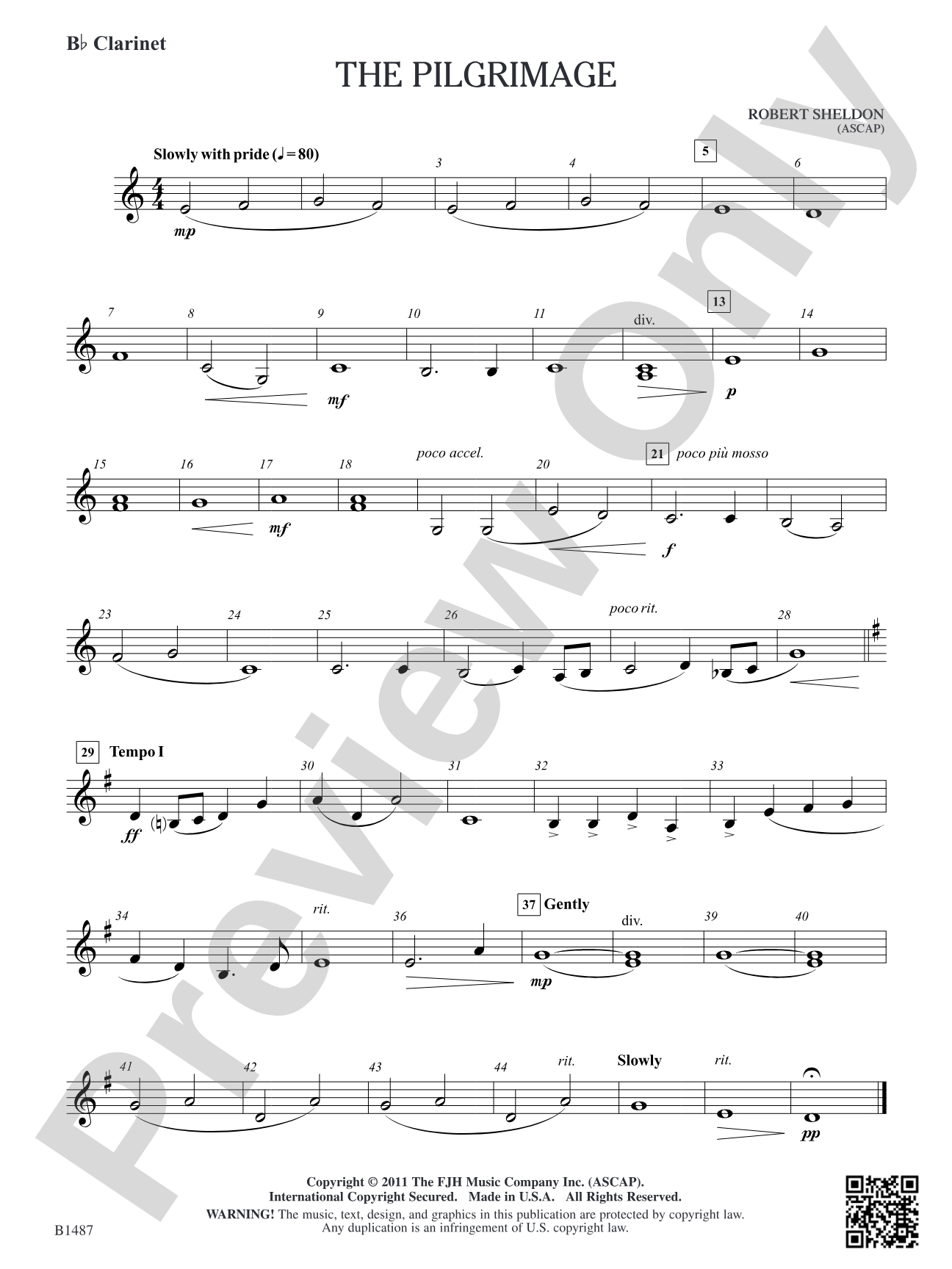 The Pilgrimage: B-flat Clarinet