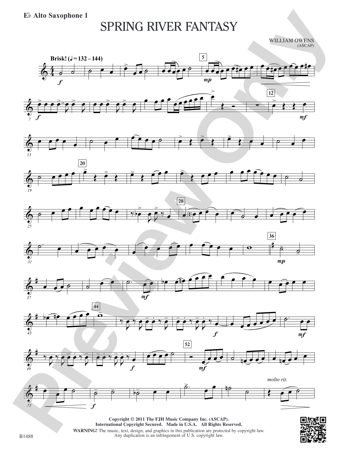 Spring River Fantasy: E-flat Alto Saxophone 1