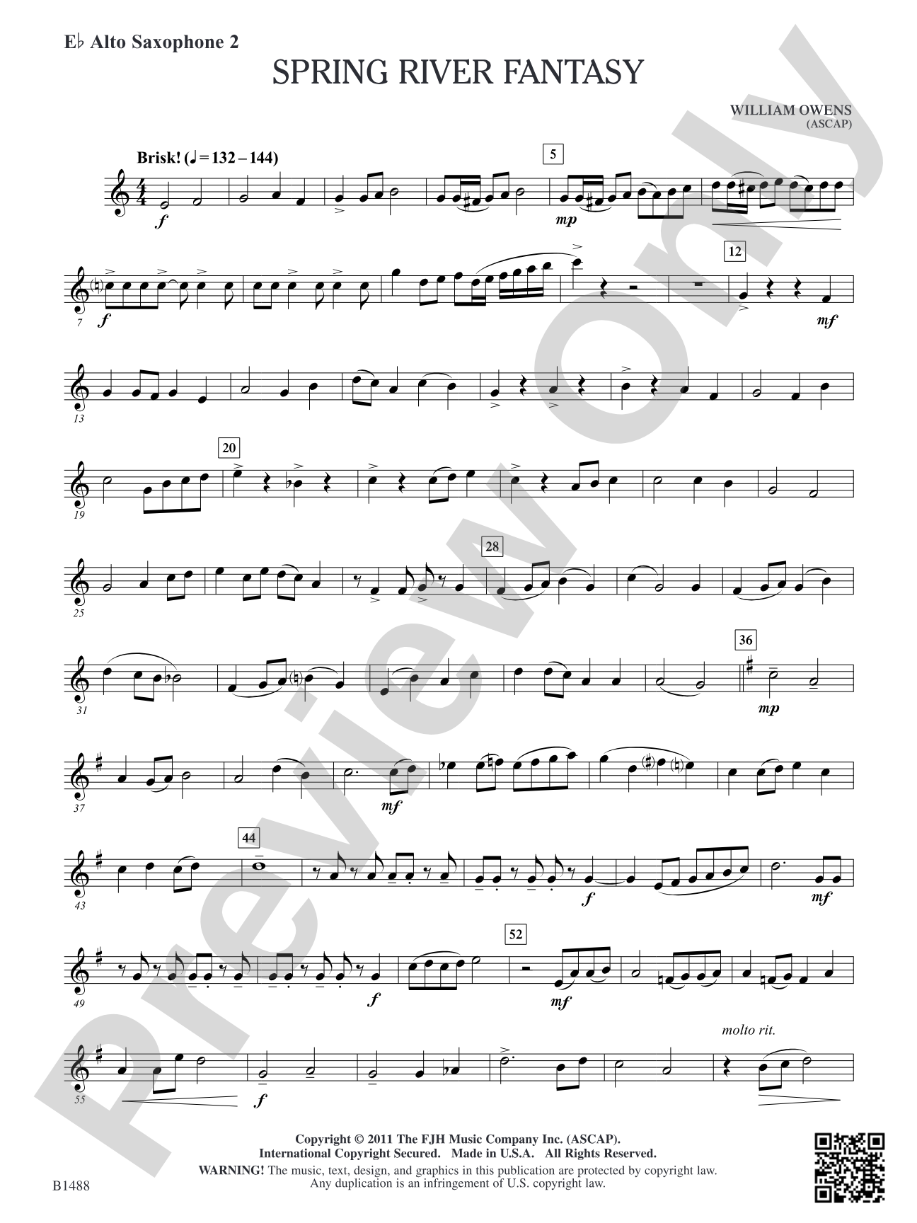 Spring River Fantasy: E-flat Alto Saxophone 2