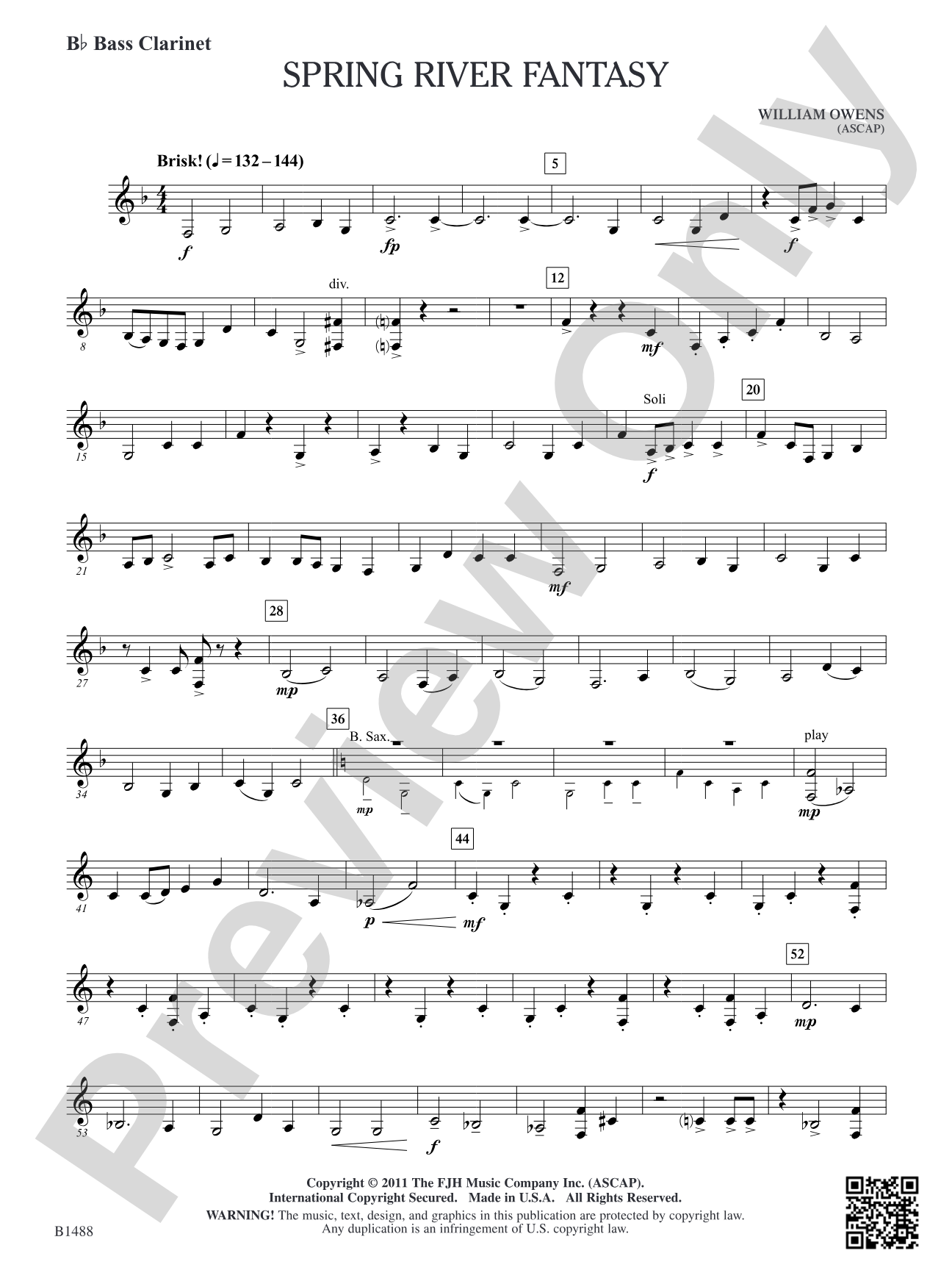 Spring River Fantasy: B-flat Bass Clarinet