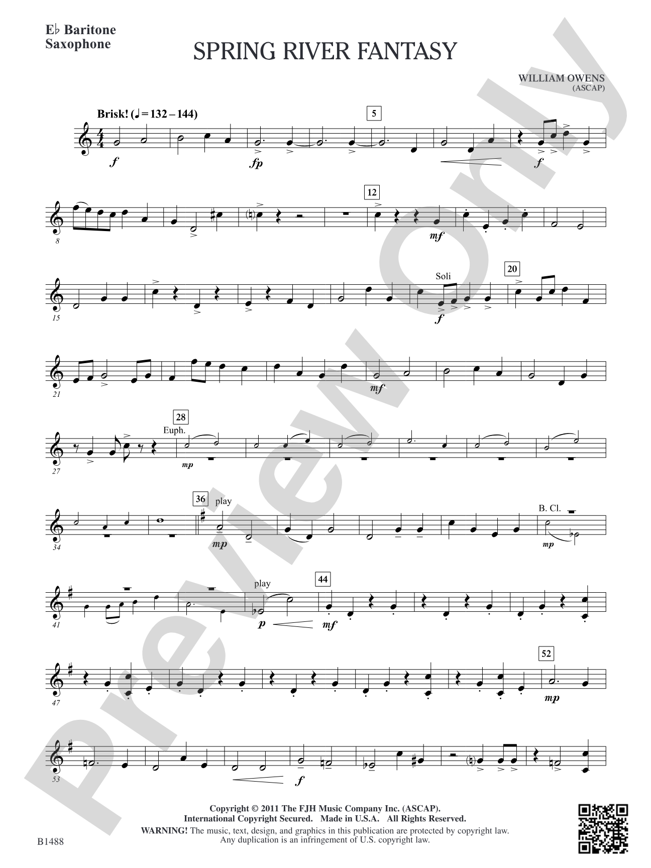 Spring River Fantasy: E-flat Baritone Saxophone