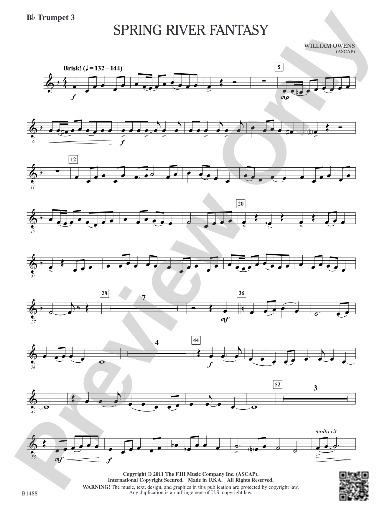 Spring River Fantasy: B-flat Trumpet 3