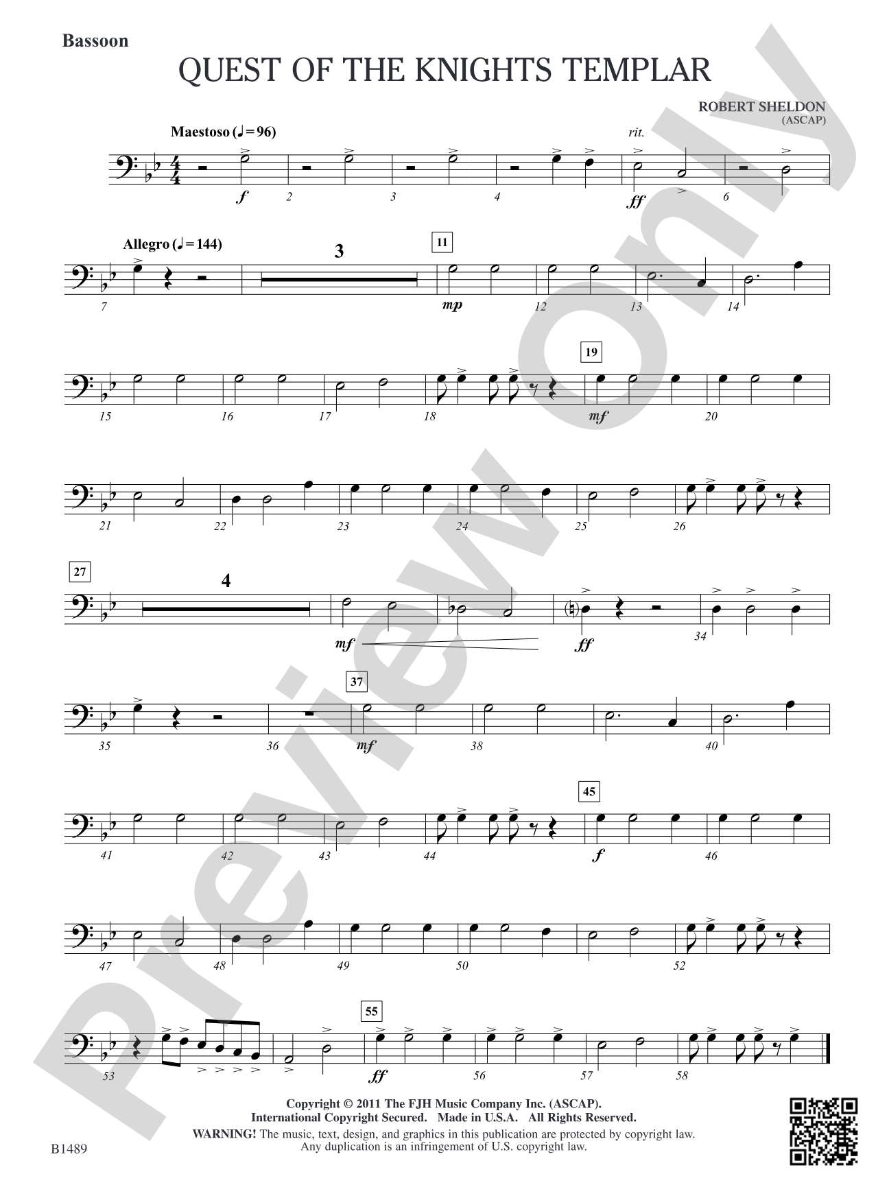 Quest of the Knights Templar: Bassoon