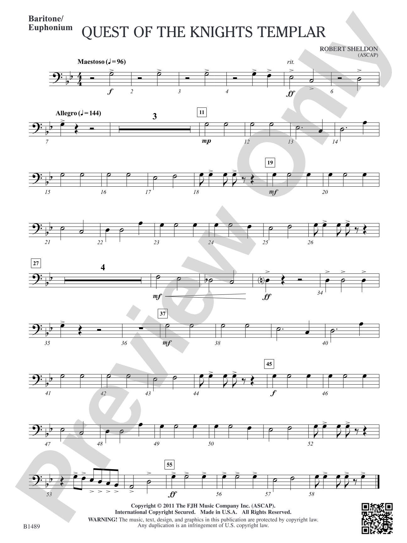 Quest of the Knights Templar: Baritone/Euphonium