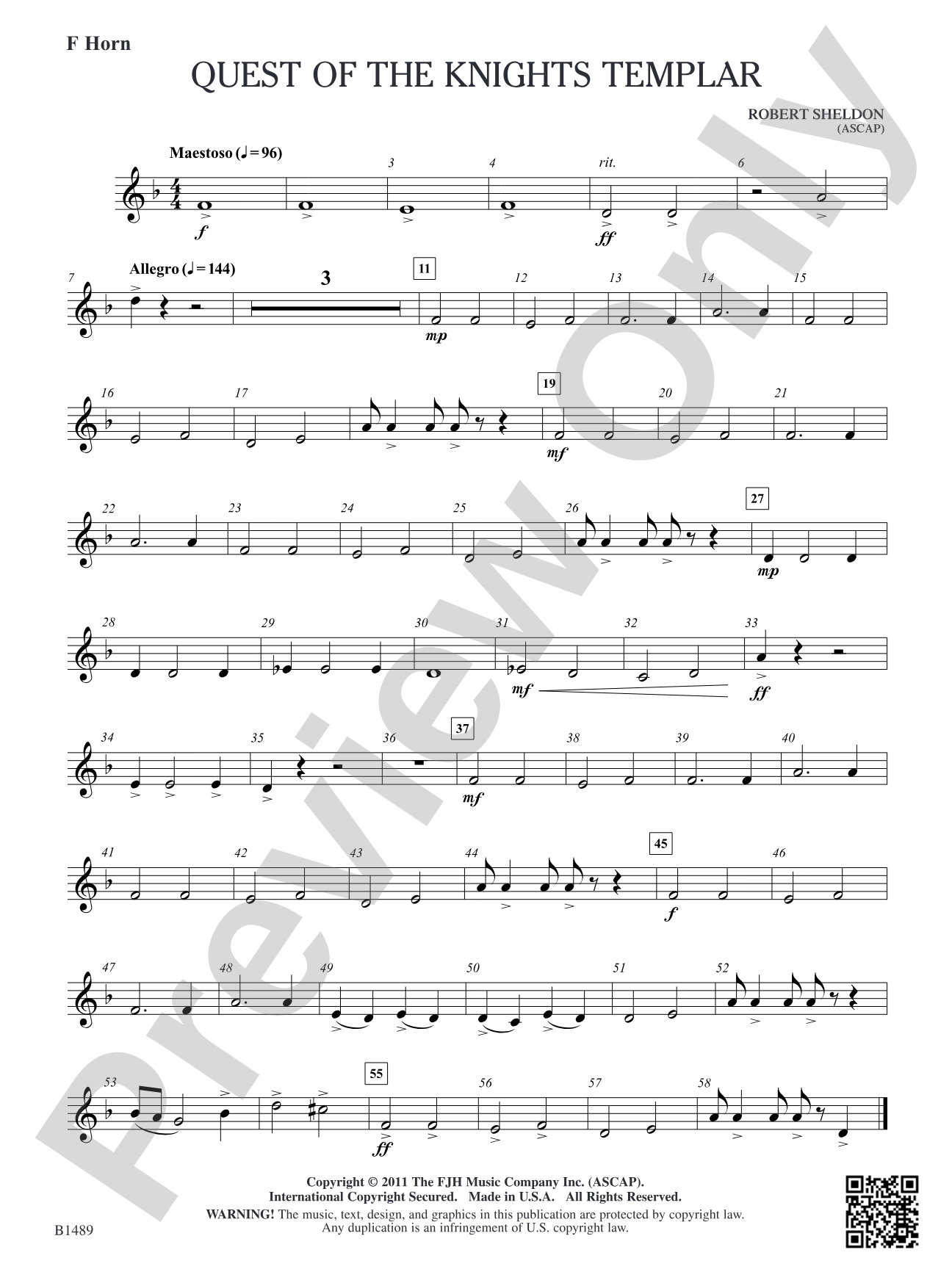 Quest of the Knights Templar: F Horn