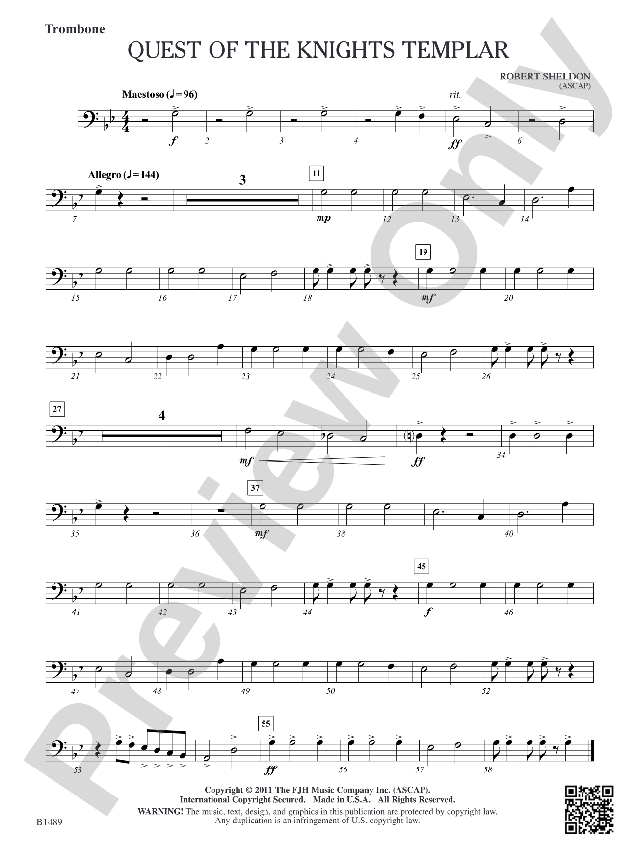 Quest of the Knights Templar: Trombone