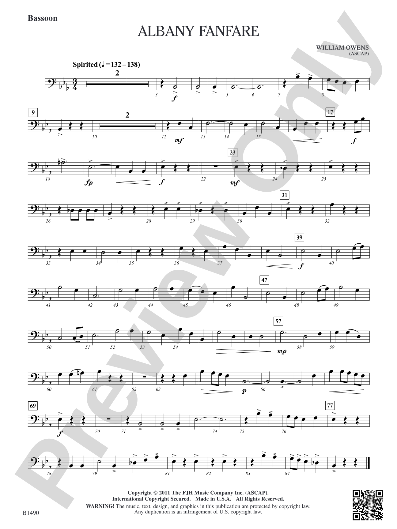 Albany Fanfare: Bassoon