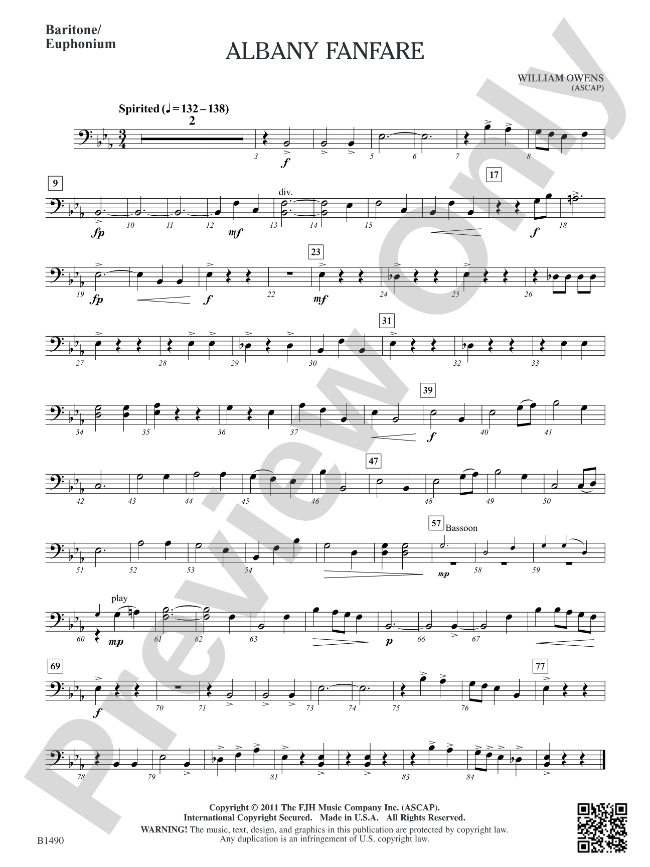 Albany Fanfare: Baritone/Euphonium